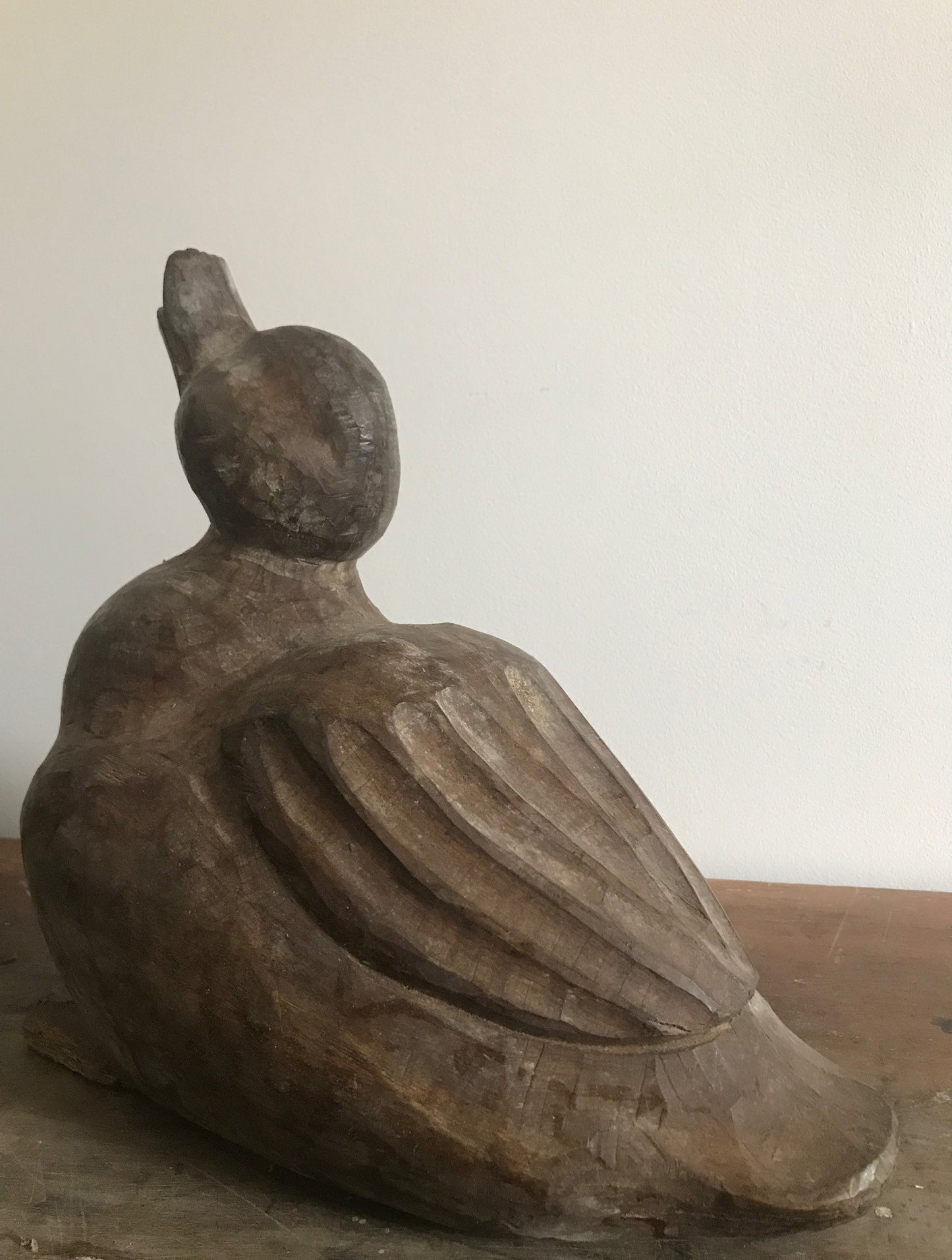 French Wooden Papier Mache Quacking Duck