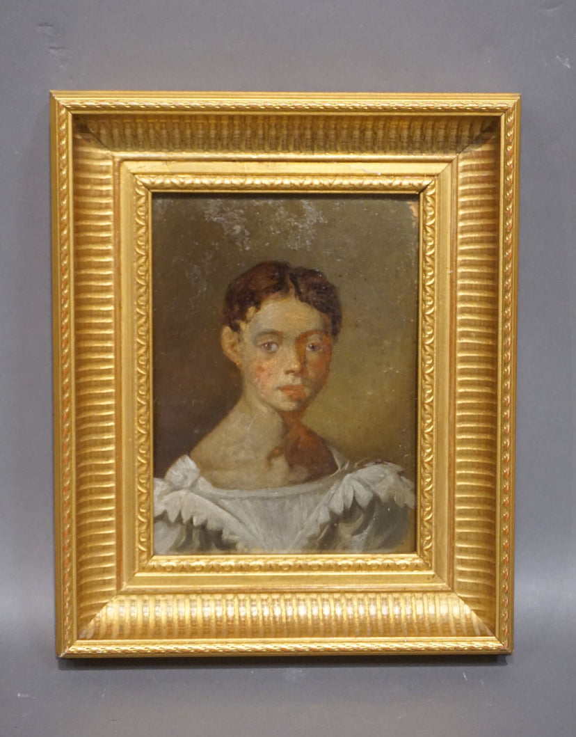 French Portrait of a Girl Oil Painting 1836