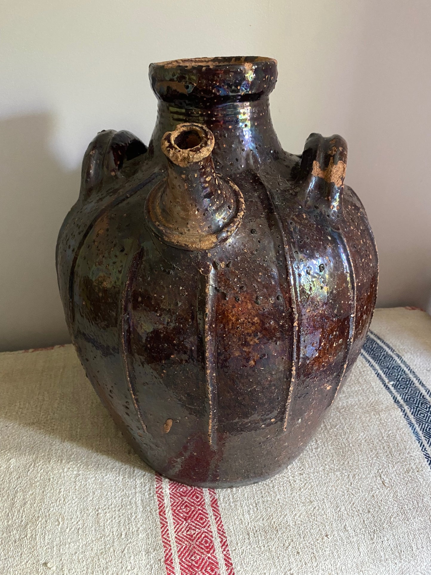 Large French Walnut Oil Jug
