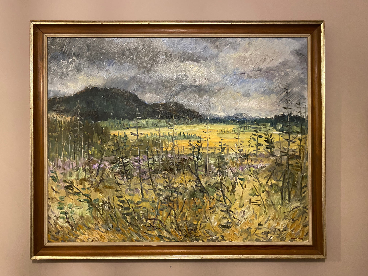 Fields beyond the Forest Oil Painting on Canvas 93 x 75cm