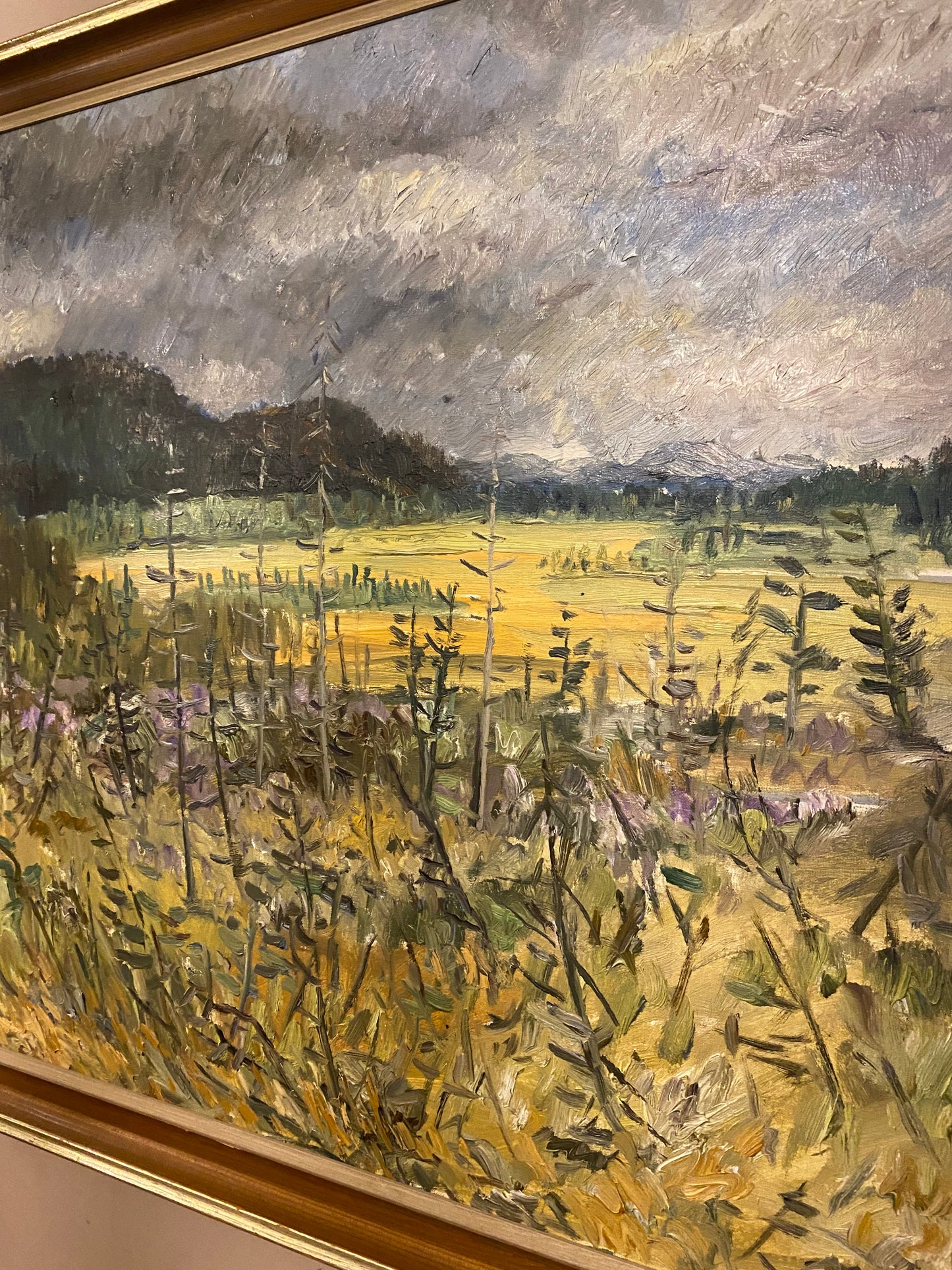 Fields beyond the Forest Oil Painting on Canvas 93 x 75cm