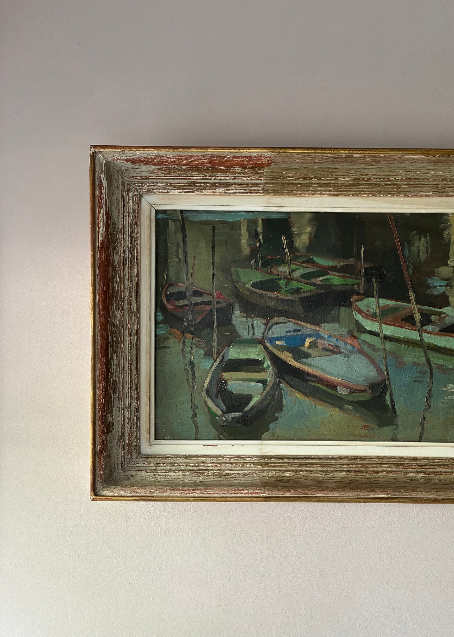 Boats at Rest Oil Painting