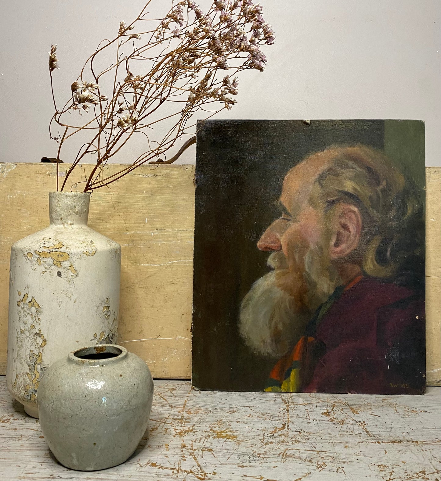 The Old Man Oil Painting on Canvas board