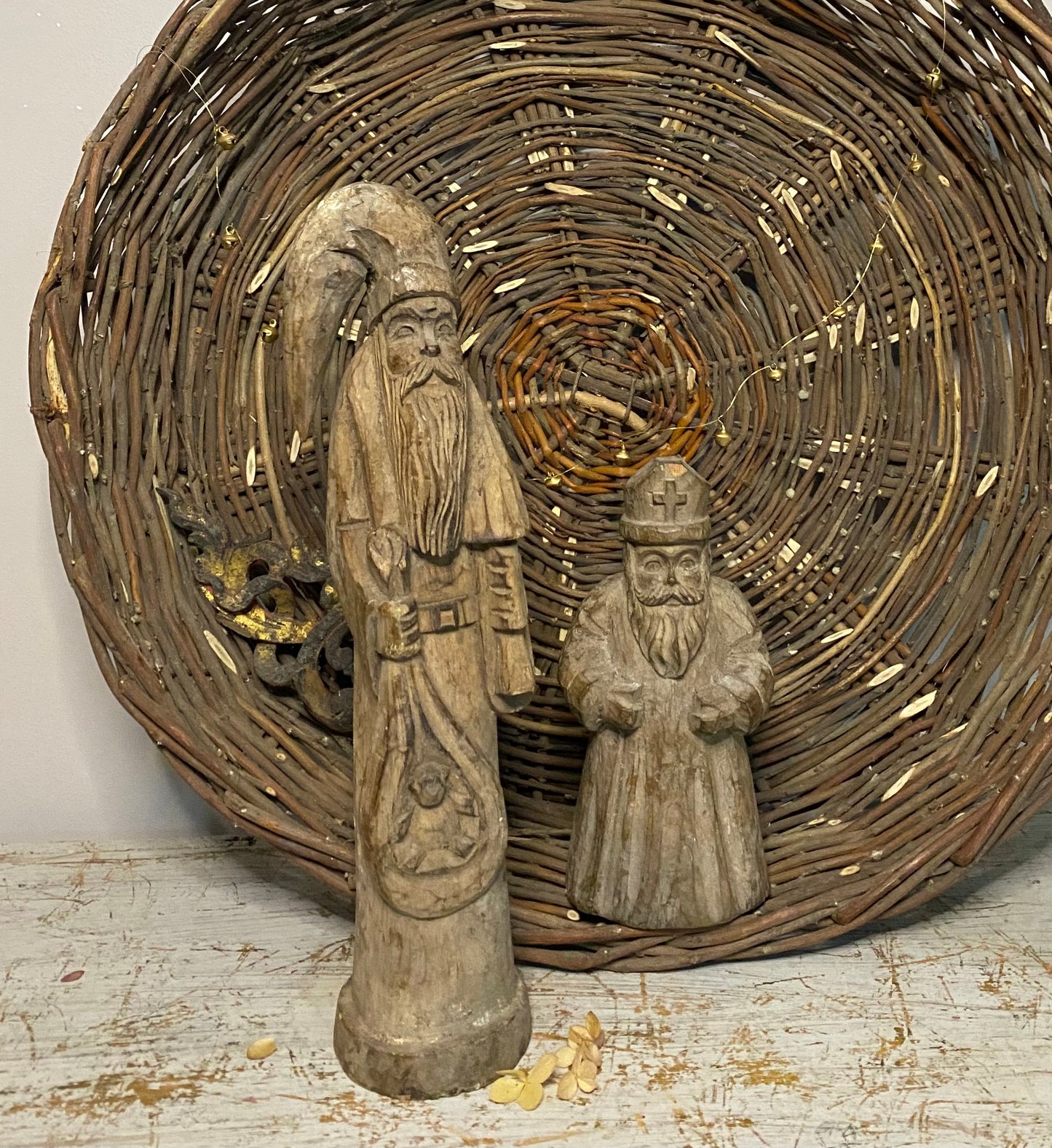 Antique Wooden Decorative Christmas St Nicholas