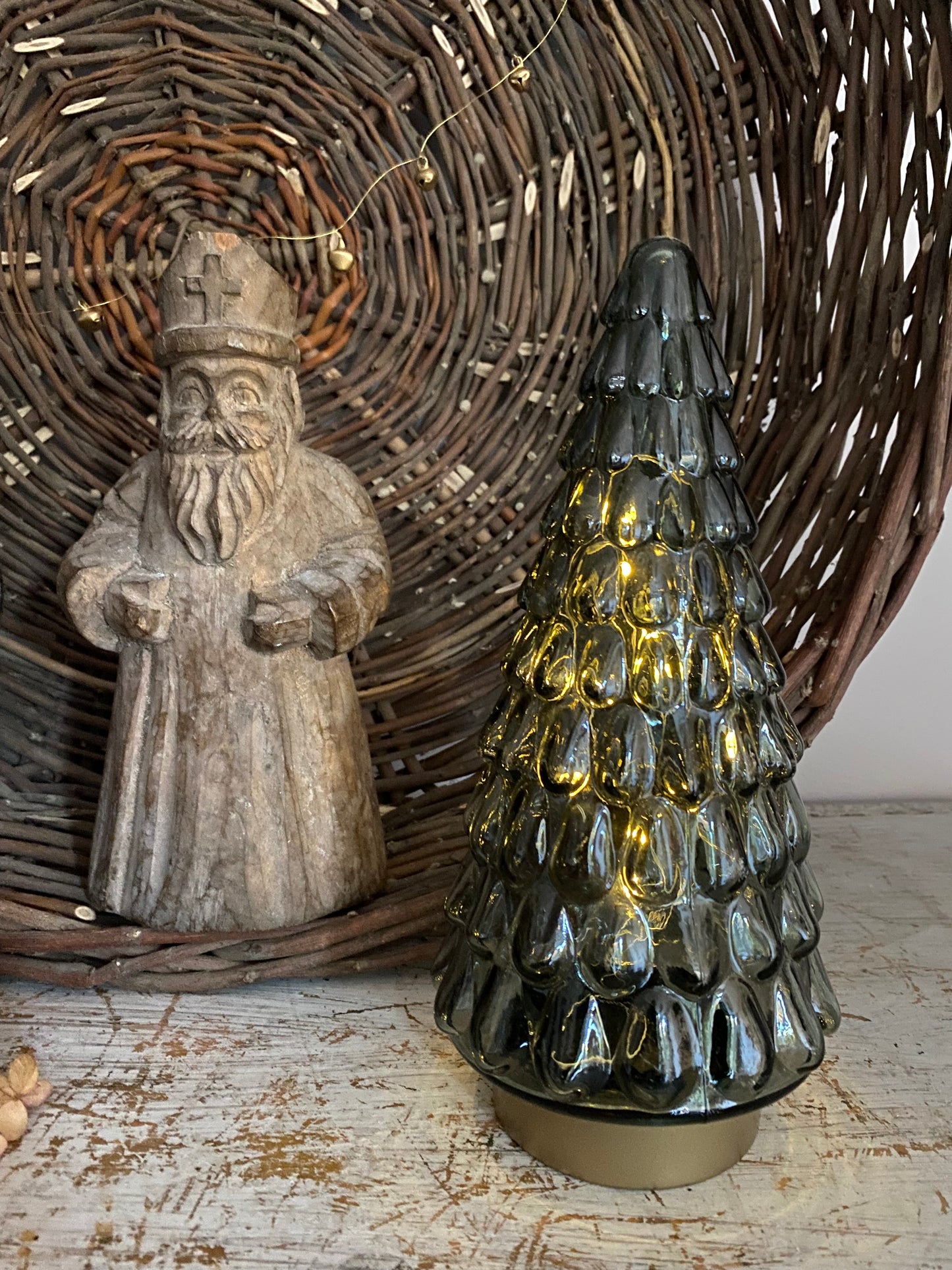 Antique Wooden Decorative Christmas St Nicholas