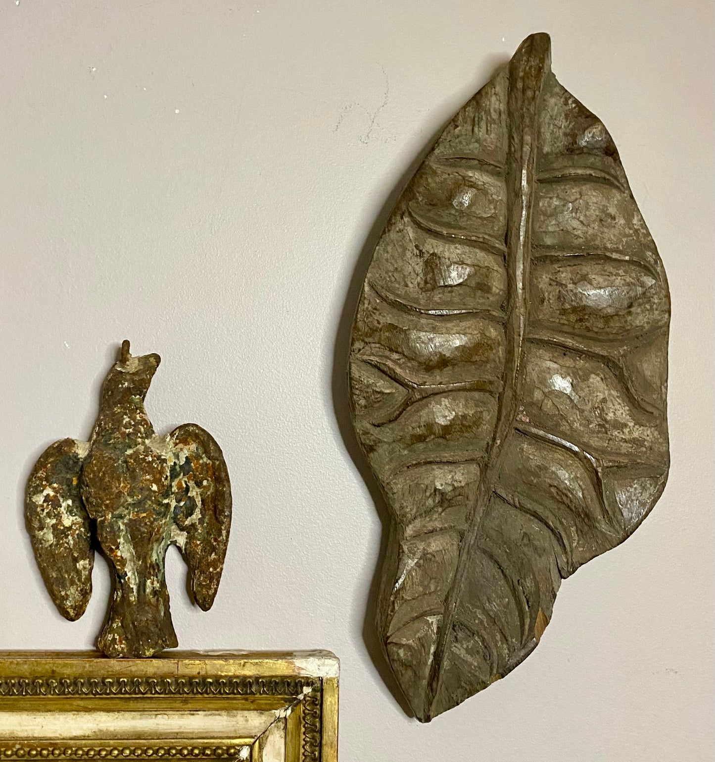 Antique Wooden Decorative Leaf