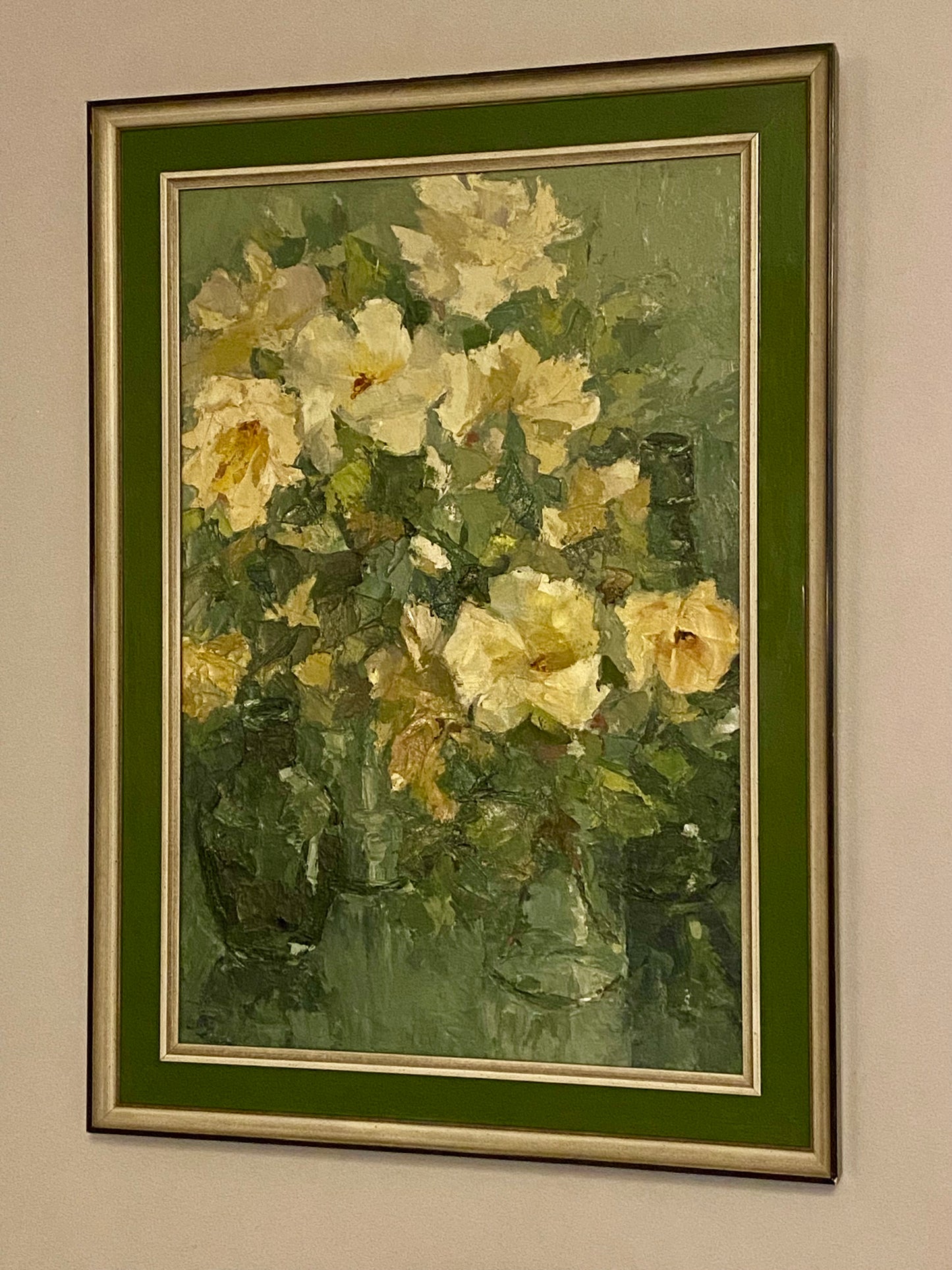 Bottles and Roses Oil Painting