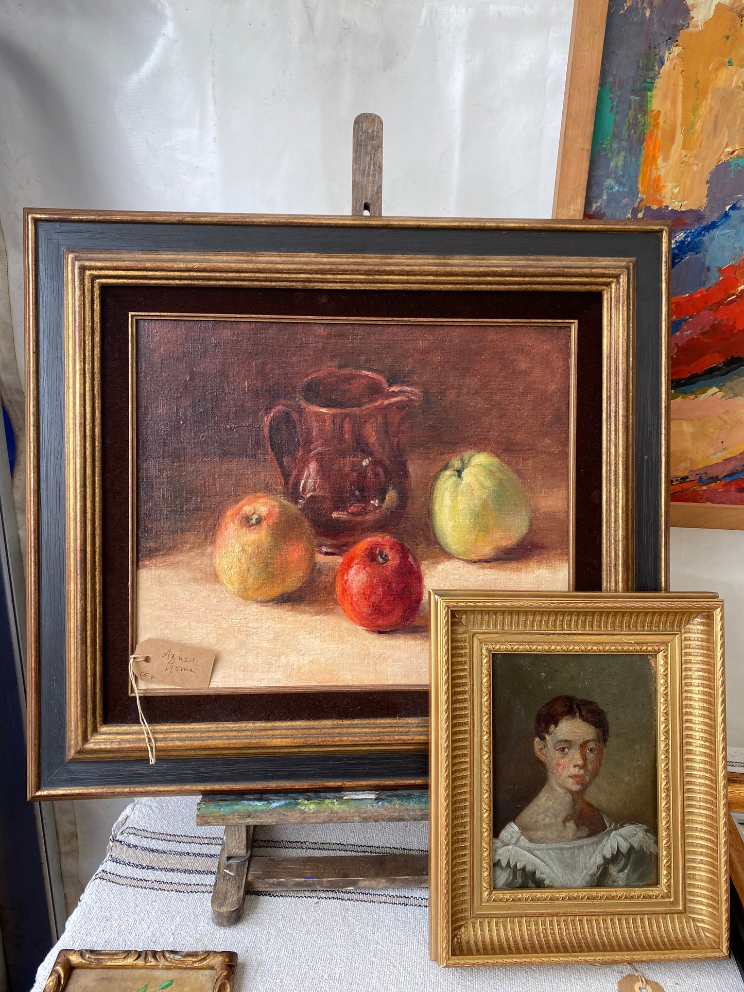 Pieter de Clercq Brown Jug with Fruit Oil Painting on Canvas