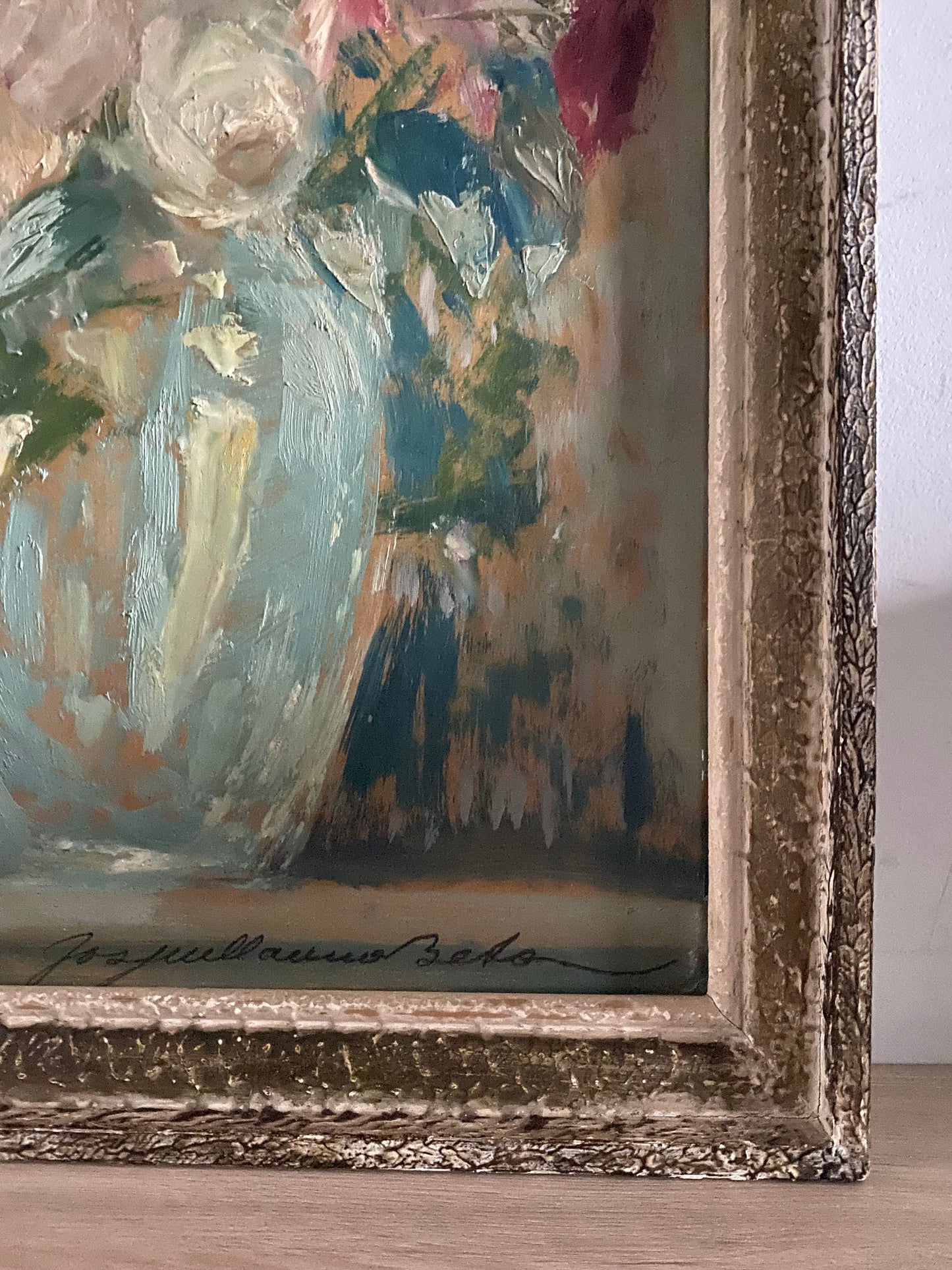 Incredibly Beautiful French Floral Oil Painting