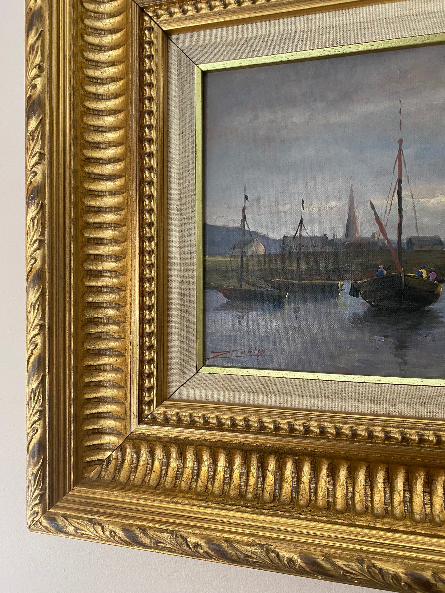 Marius Zabin The Fishing Boats Oil Painting on Canvas