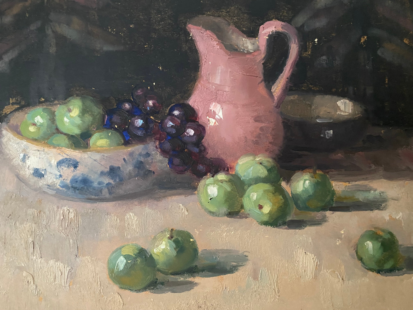 Pink Jug and Fruit Oil Painting