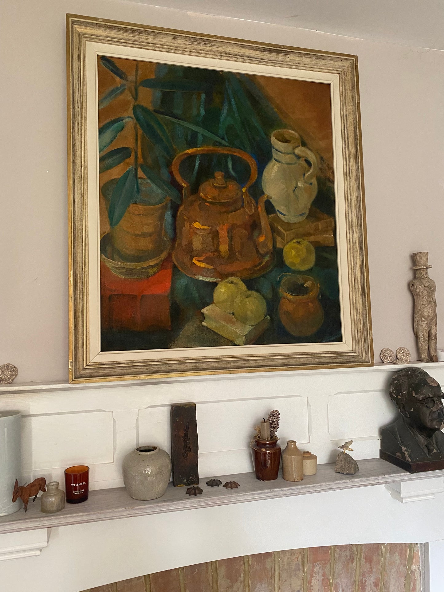Mid Century The Copper Kettle Oil Painting