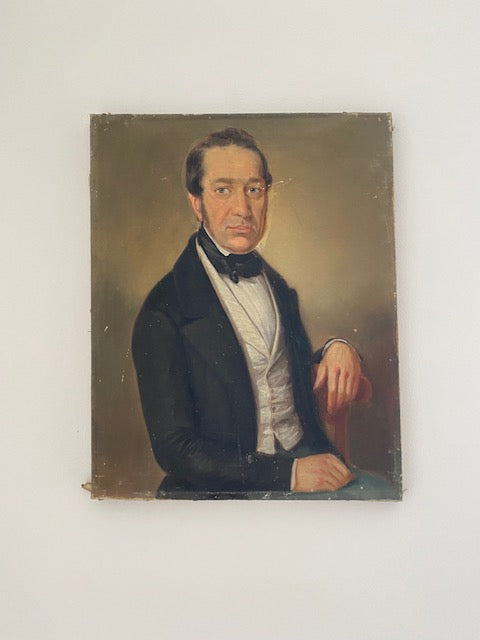 The Gentleman Painting on Canvas
