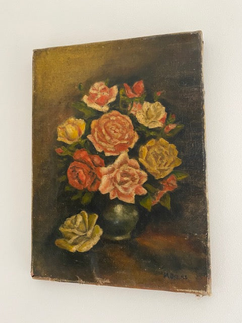 Yellow and Pink Roses - Oil Painting on Canvas