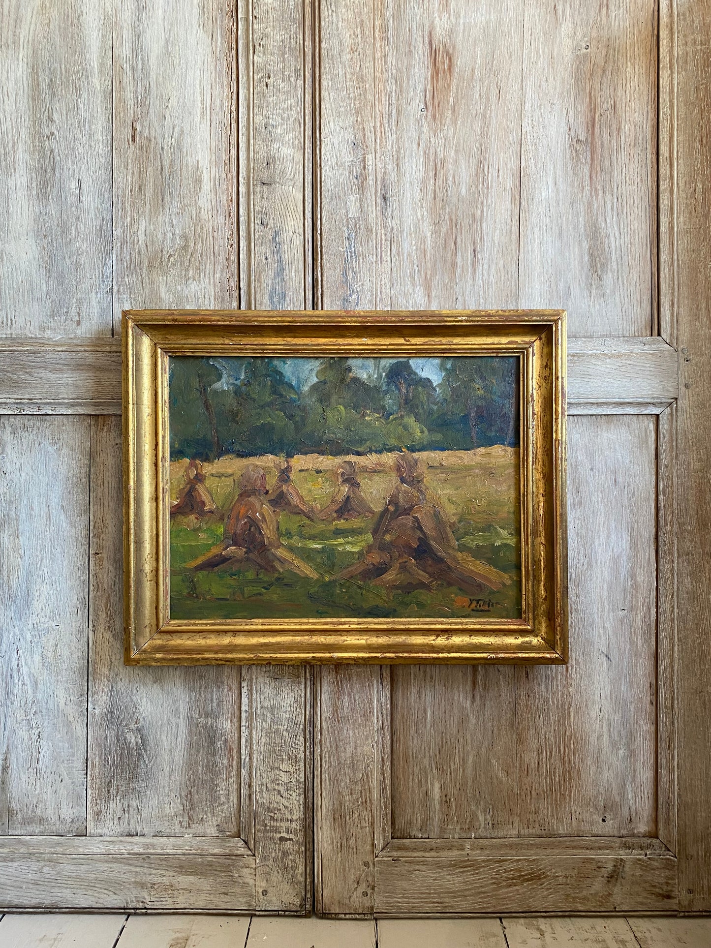 Yvonne Tellier Golden Haystacks Oil Painting