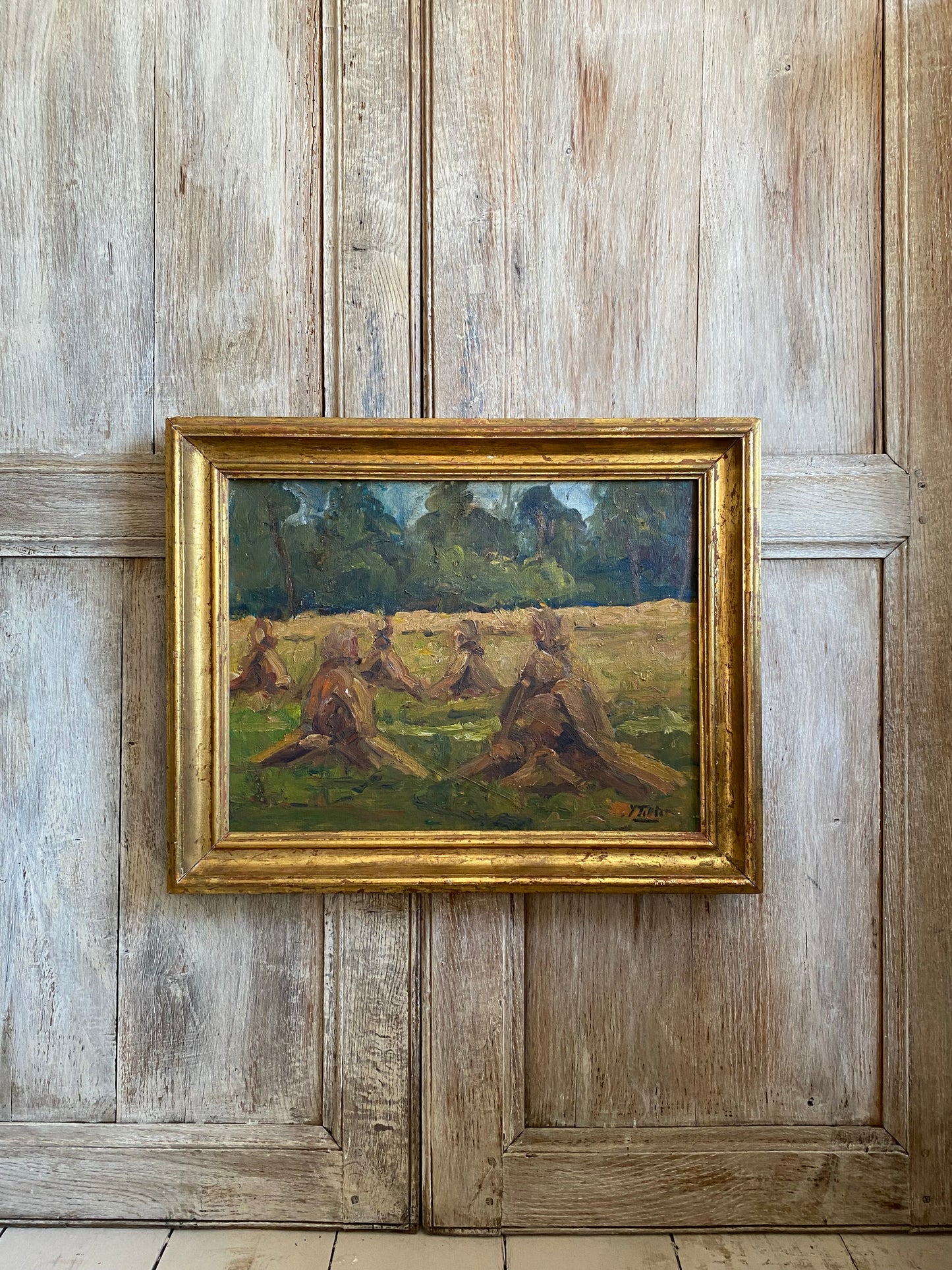 Yvonne Tellier Golden Haystacks Oil Painting