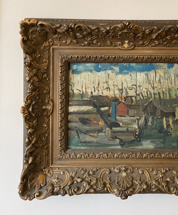 The Old Docks Oil Painting 1945