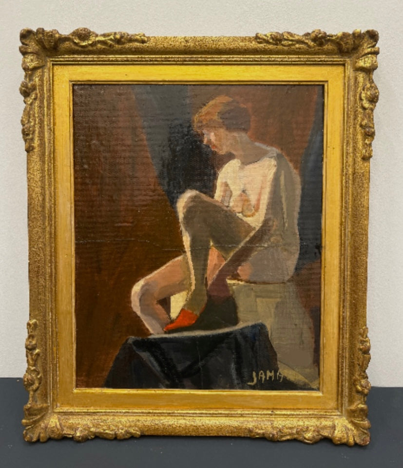 The Red Shoe Nude Oil Painting on Canvas