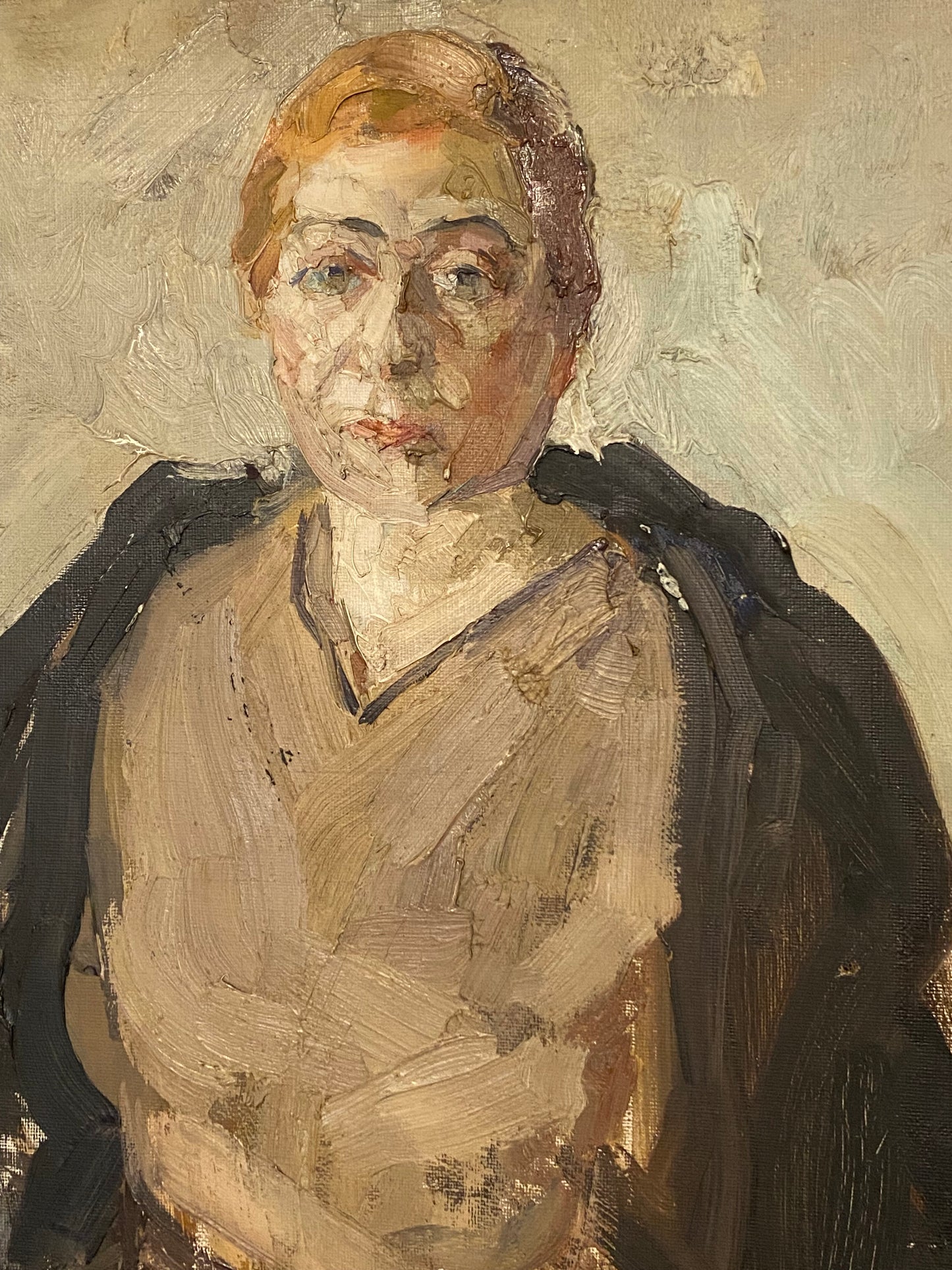 Muted and Moody Lady Portrait Oil Painting