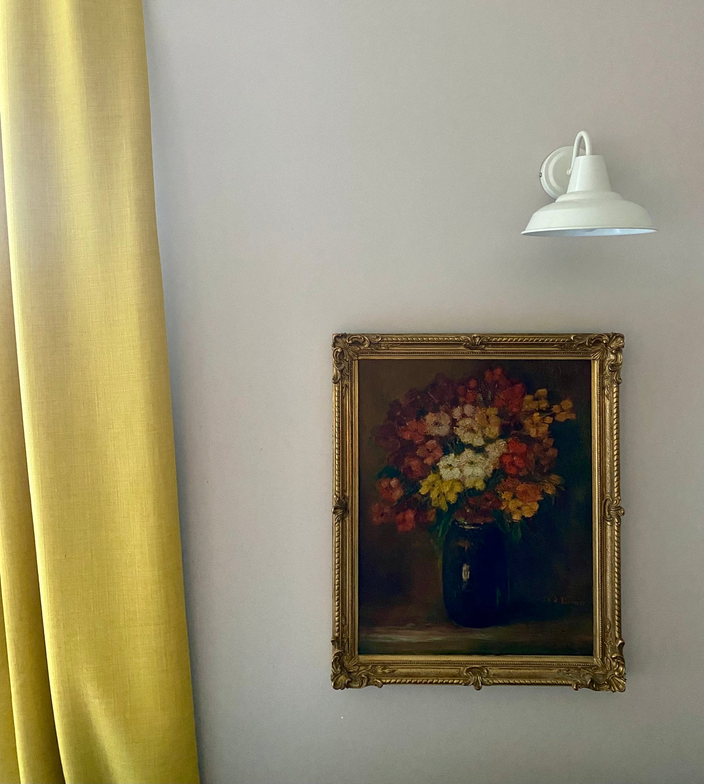 SALE - Autumnal Floral Oil on Canvas - L. V. De Bergh