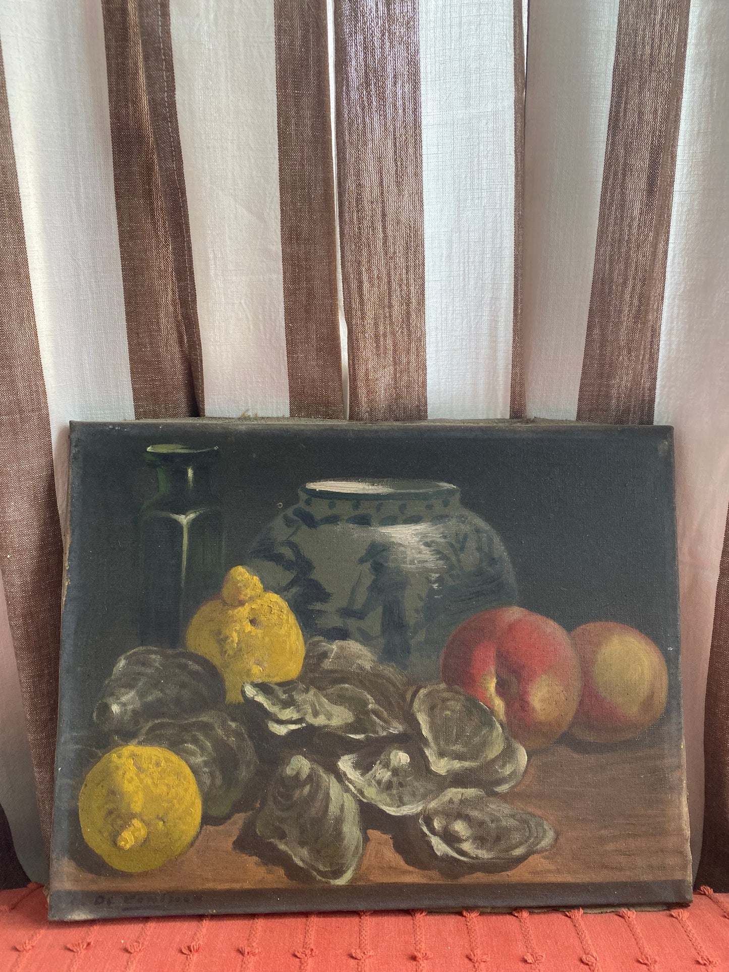 Oysters and Lemons Oil Painting on Canvas