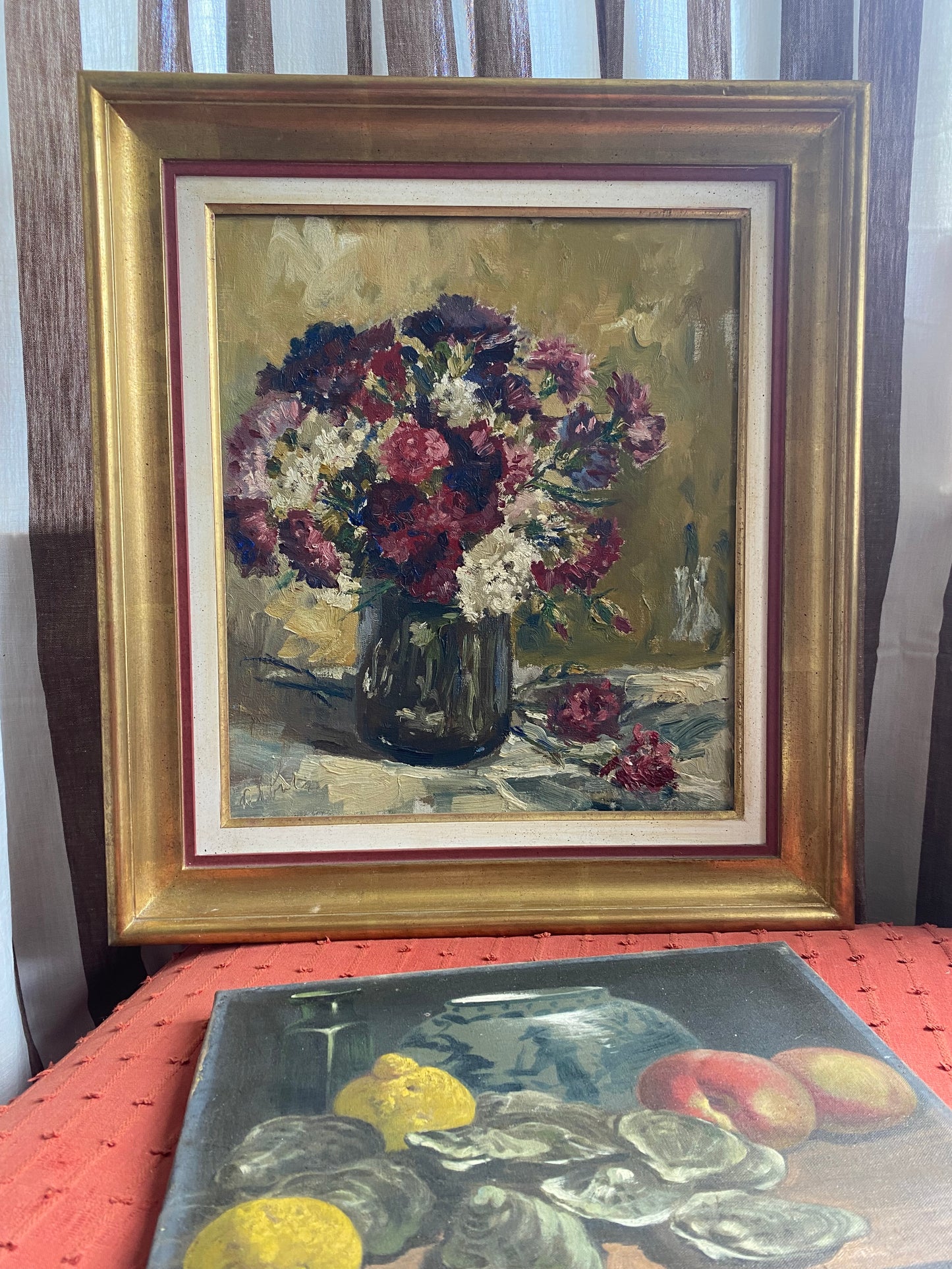Fuschia Floral Oil Painting