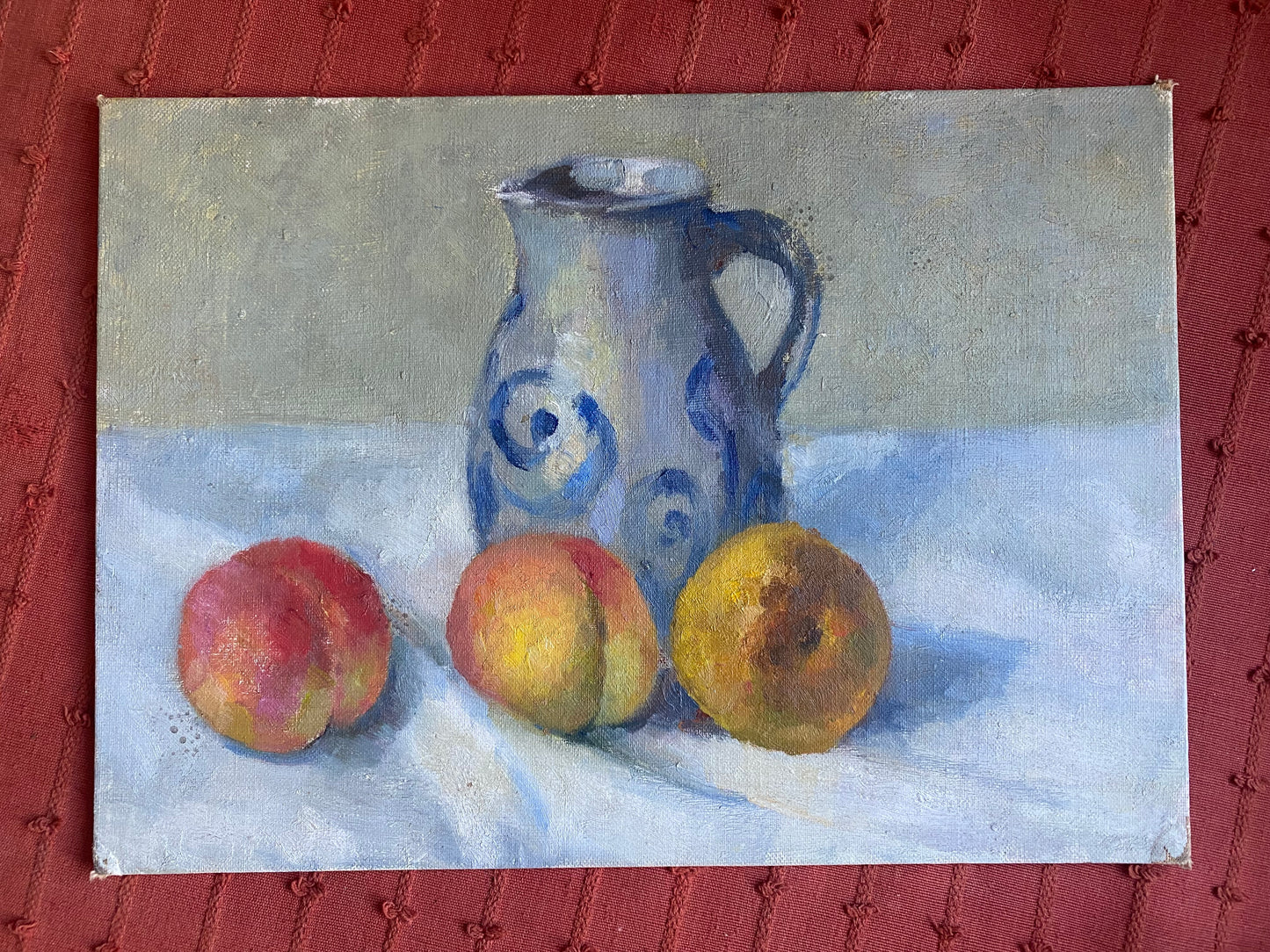 Peaches and Jug Oil Painting