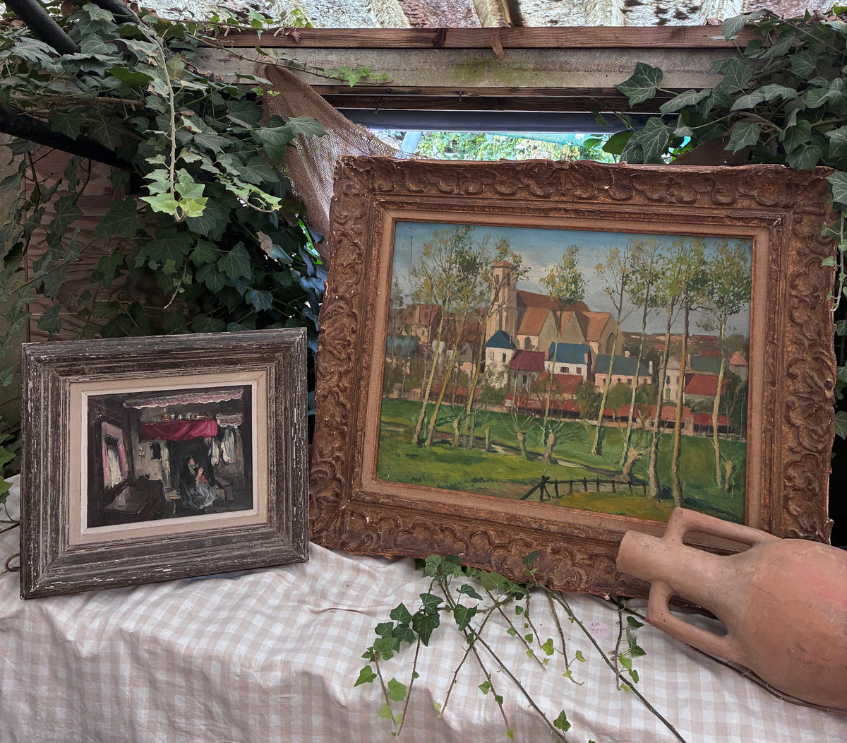 A Village in Nice Oil on Canvas Painting