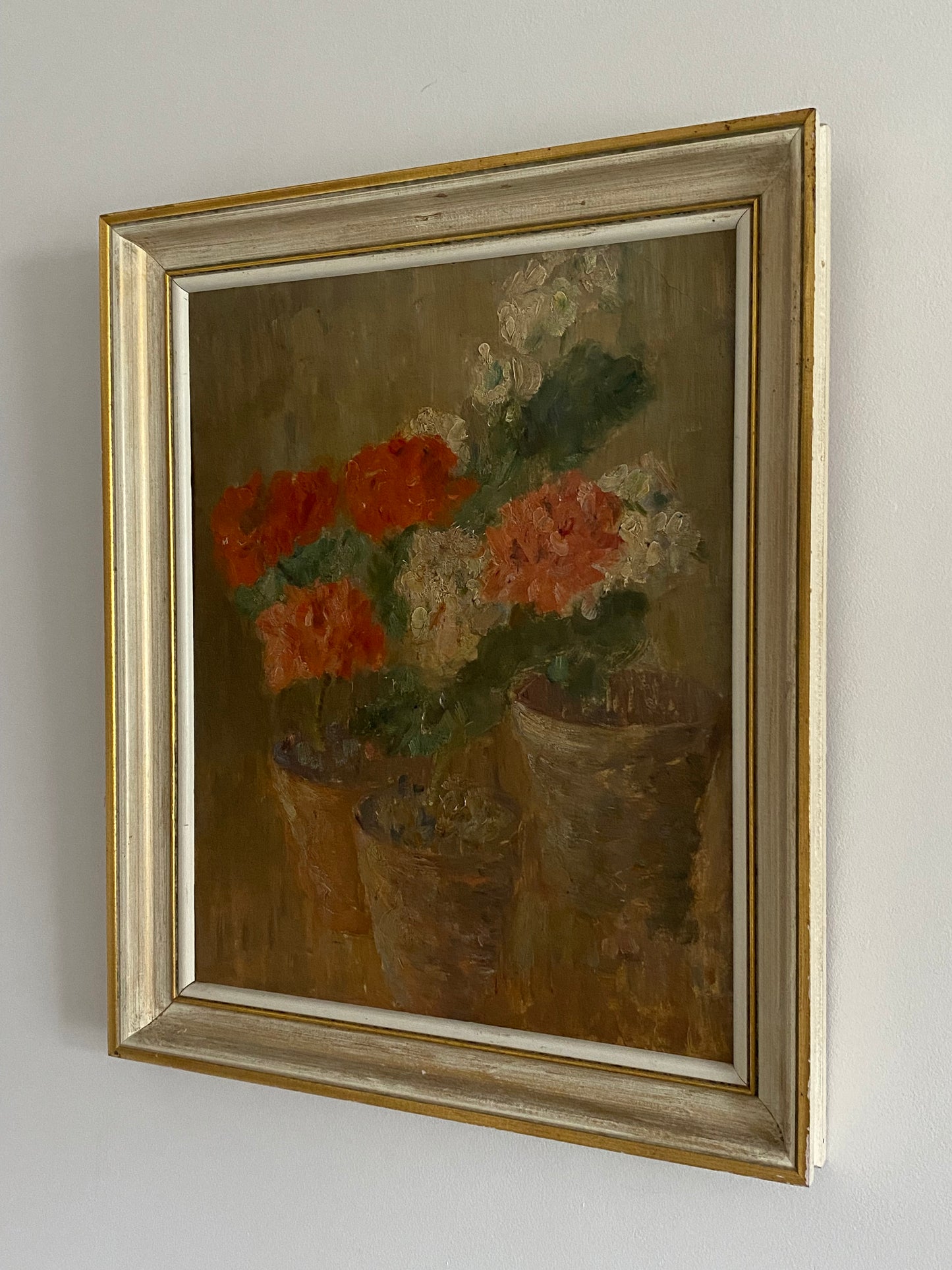 Pots of Spring Florals Oil Painting on Board