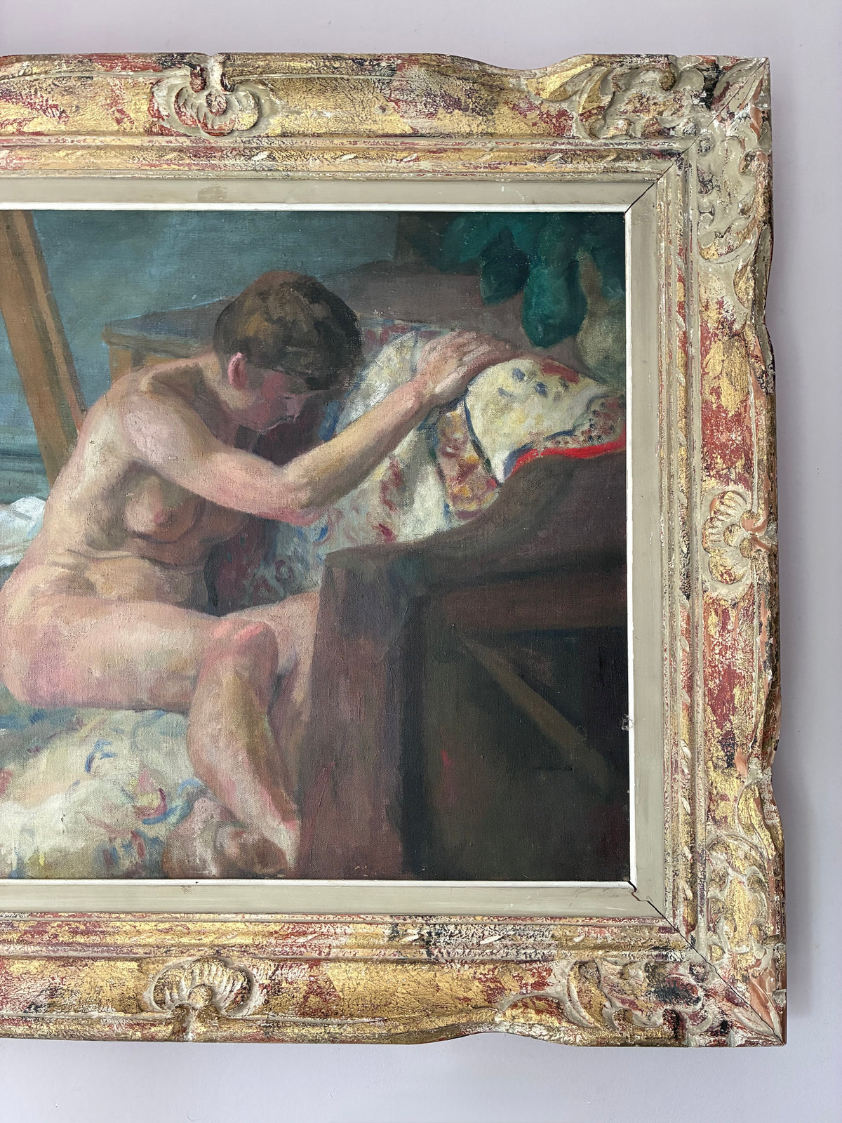Nude on the Quilt Oil Painting