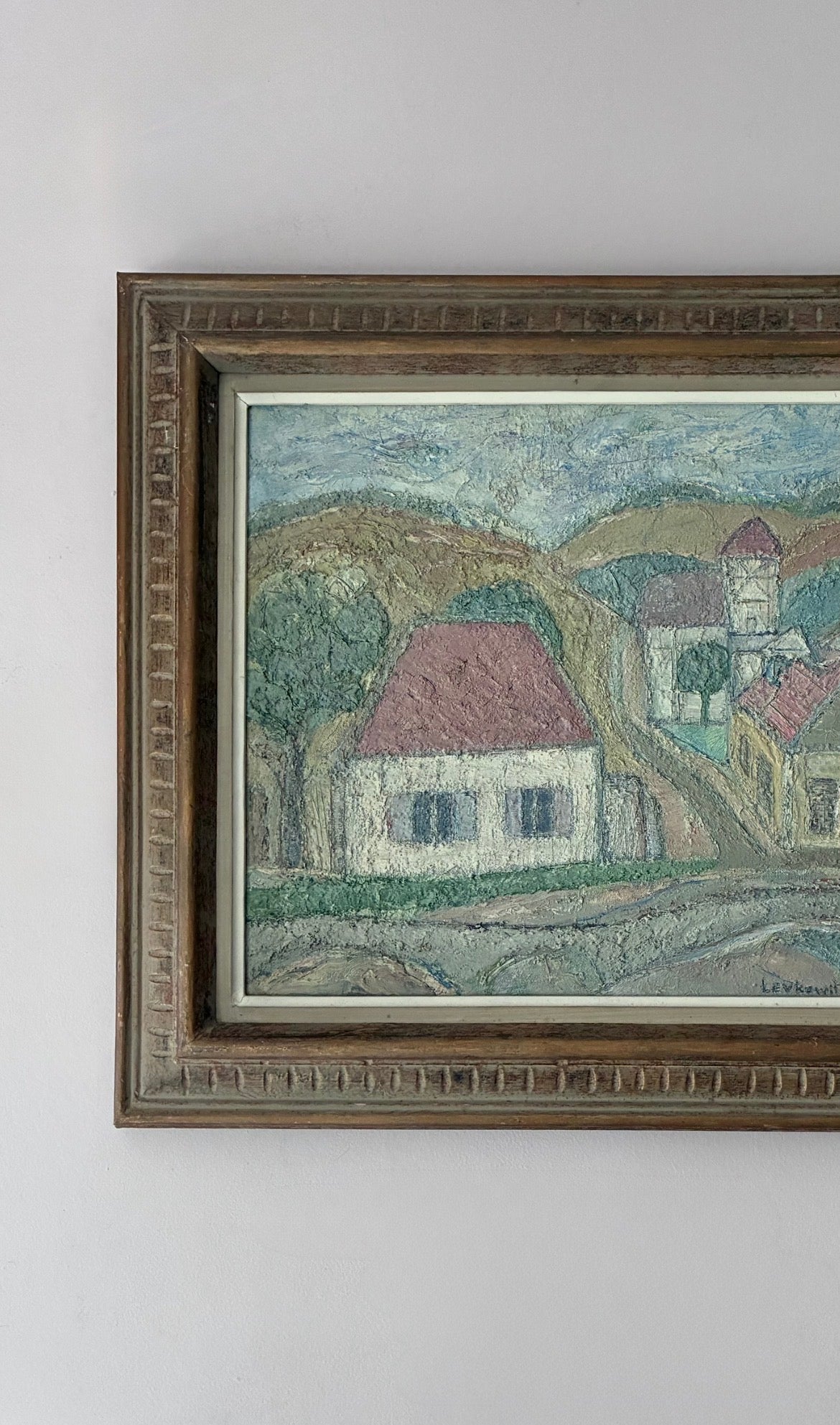 Levkovitch Rainbow Homes Oil Painting