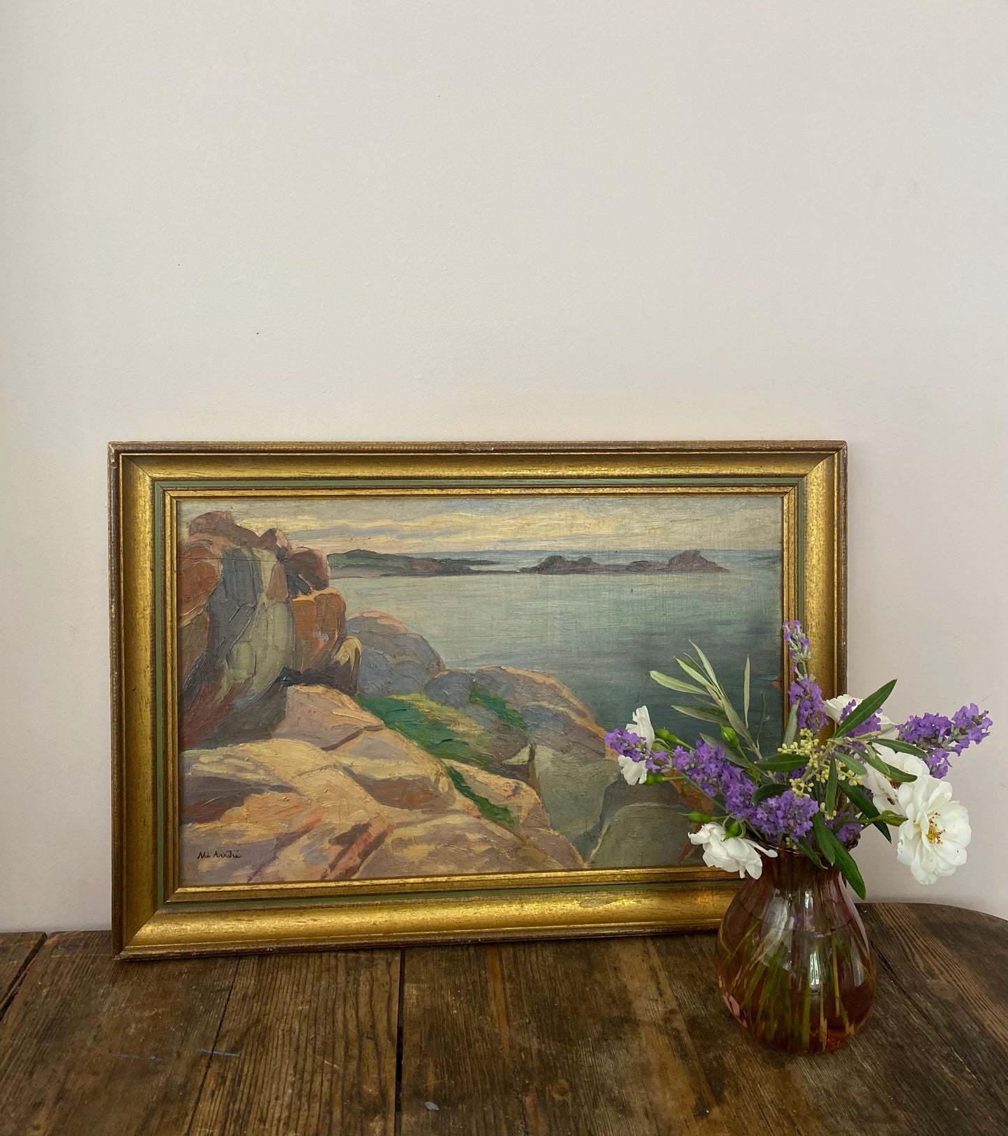 Seaside Rocks Oil Painting