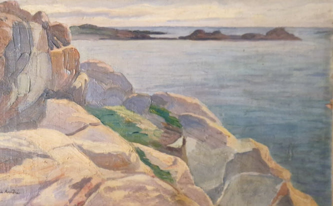 Seaside Rocks Oil Painting