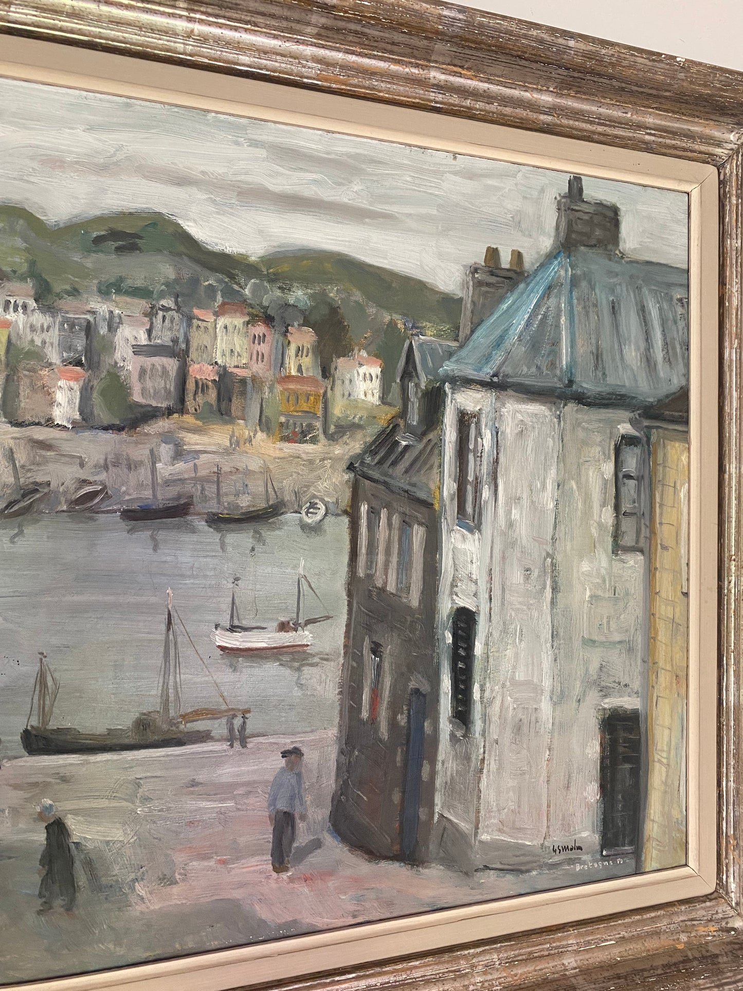Life on the Canal in Brittany Oil Painting