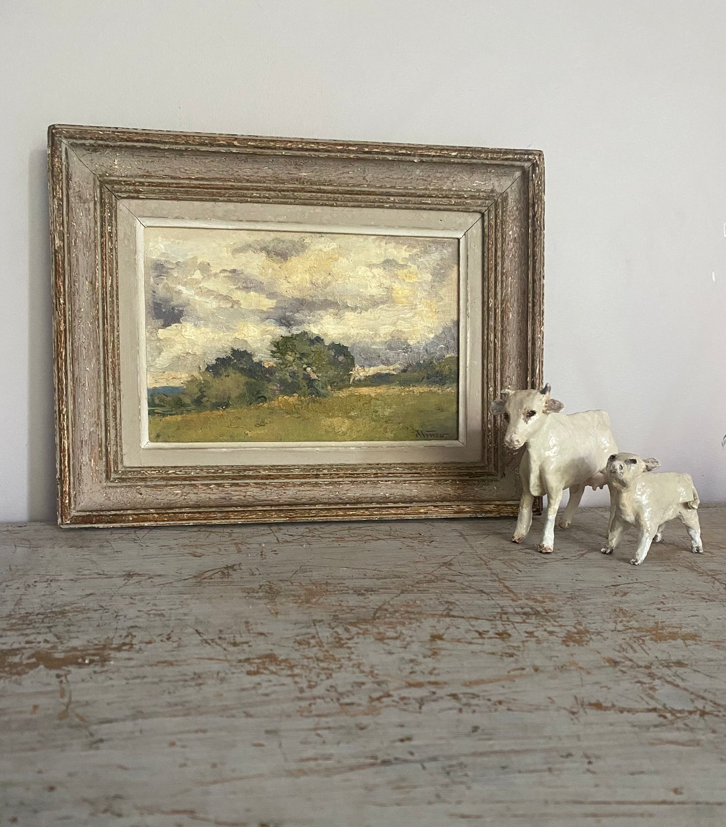 Trees under a Cloudy Sky Oil Painting