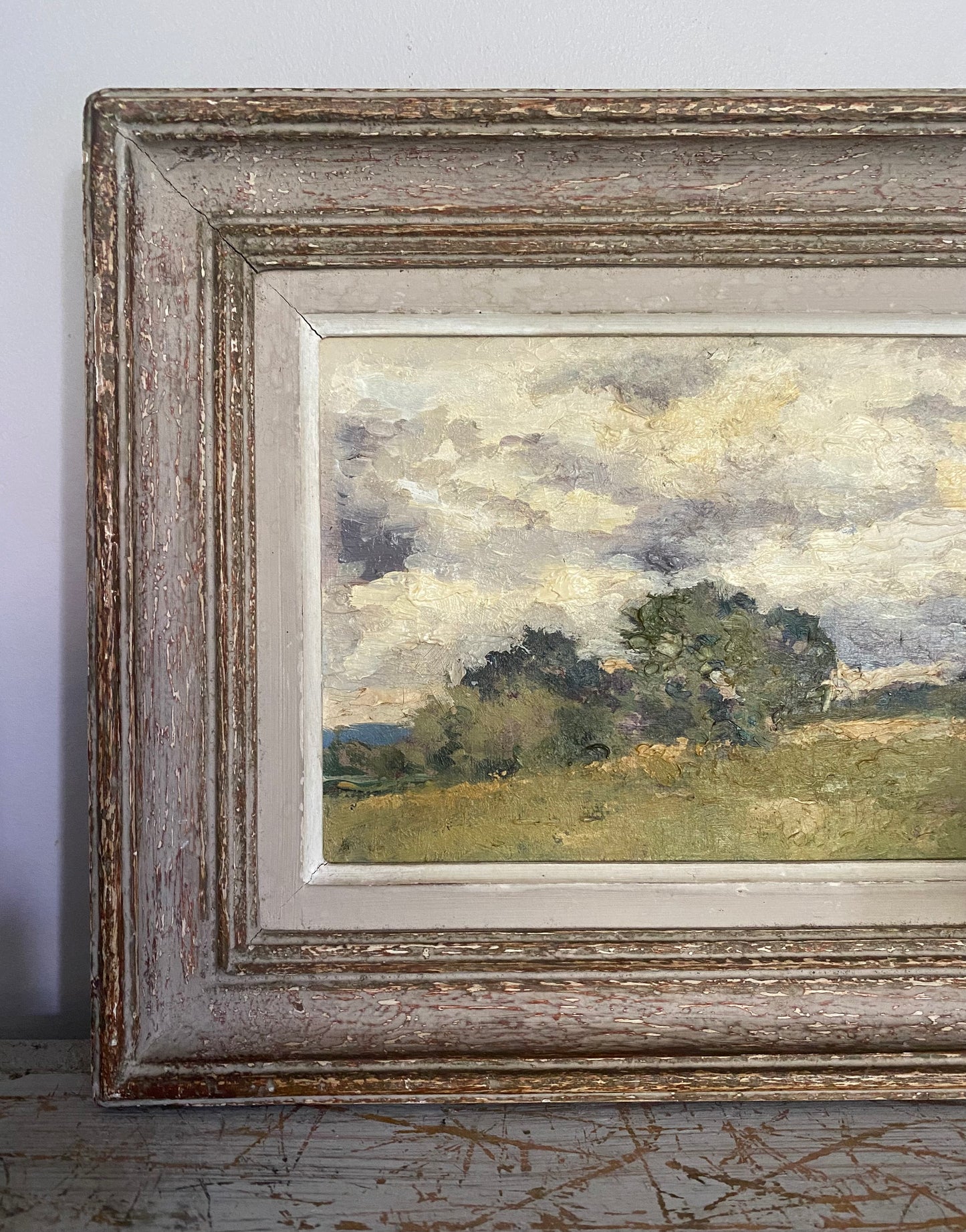 Trees under a Cloudy Sky Oil Painting