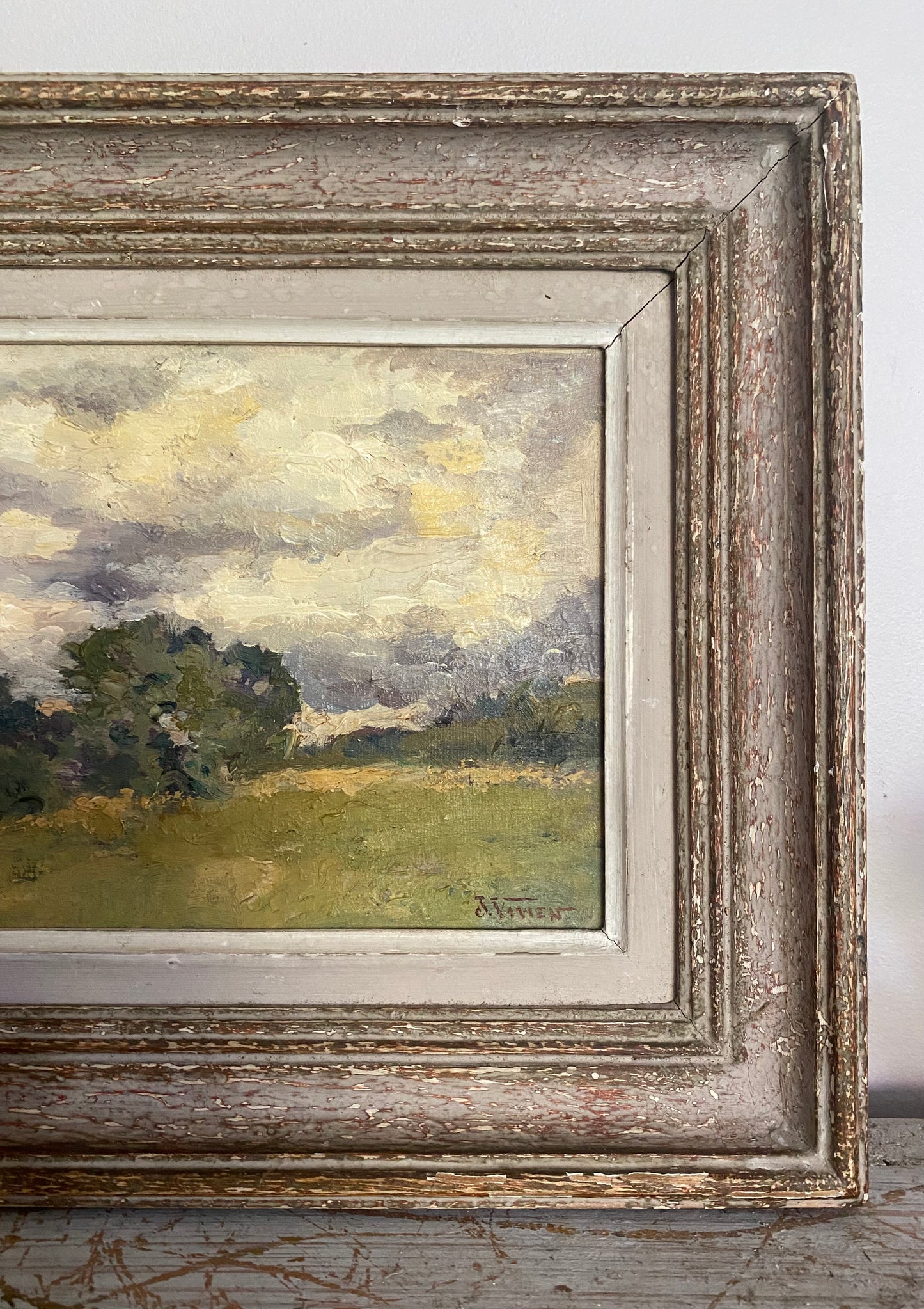 Trees under a Cloudy Sky Oil Painting