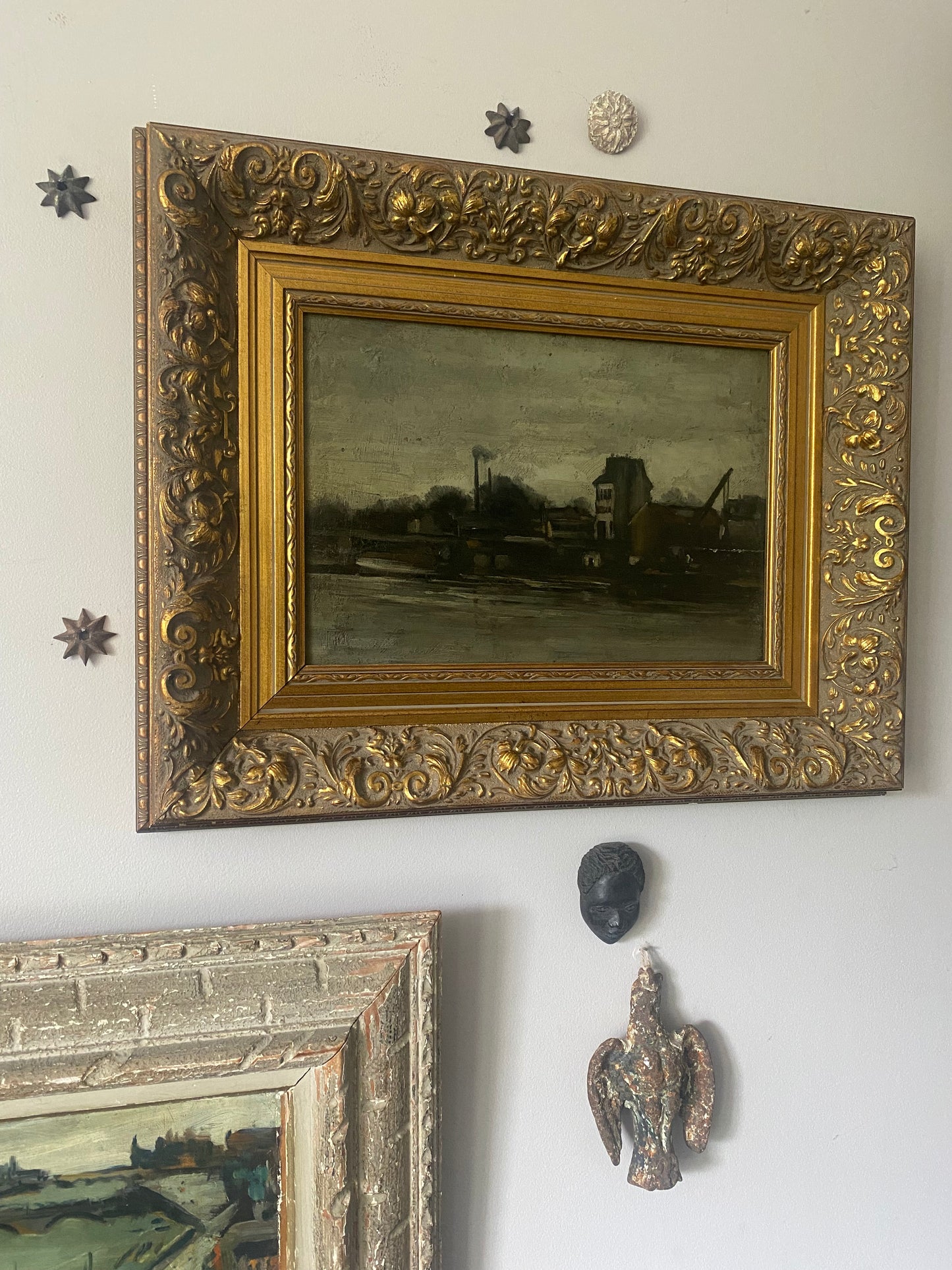 Industrial Harbour Oil Painting