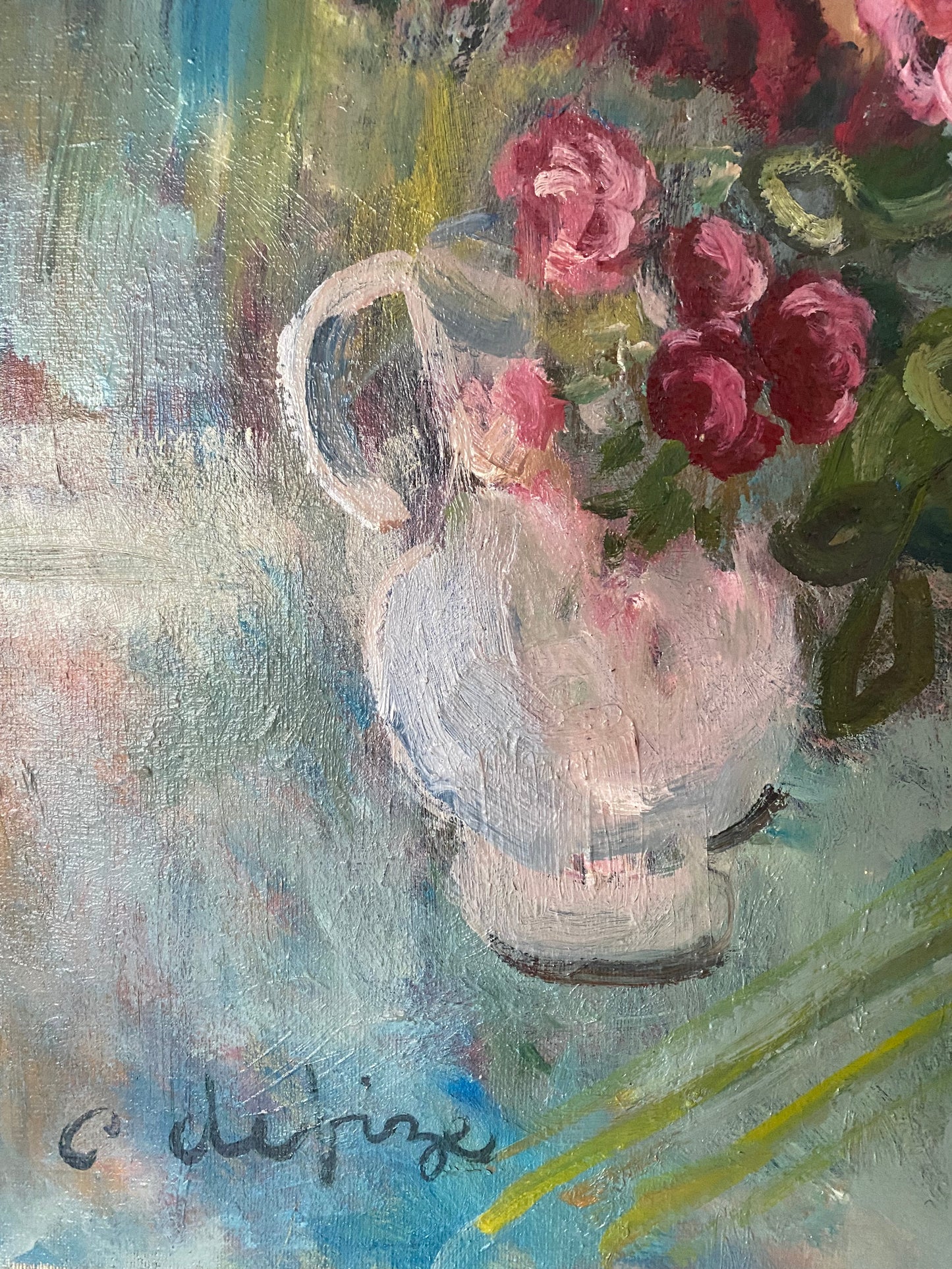 Carmen Benoit Defize Floral Oil Painting on Canvas