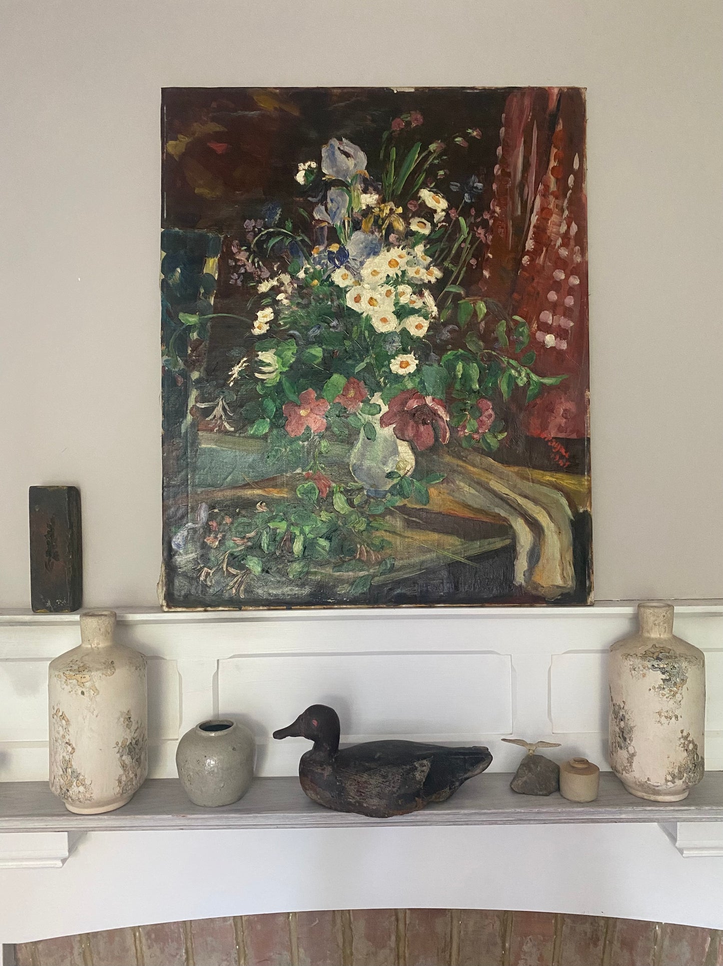 Sitting Pretty Floral Oil Painting on Canvas