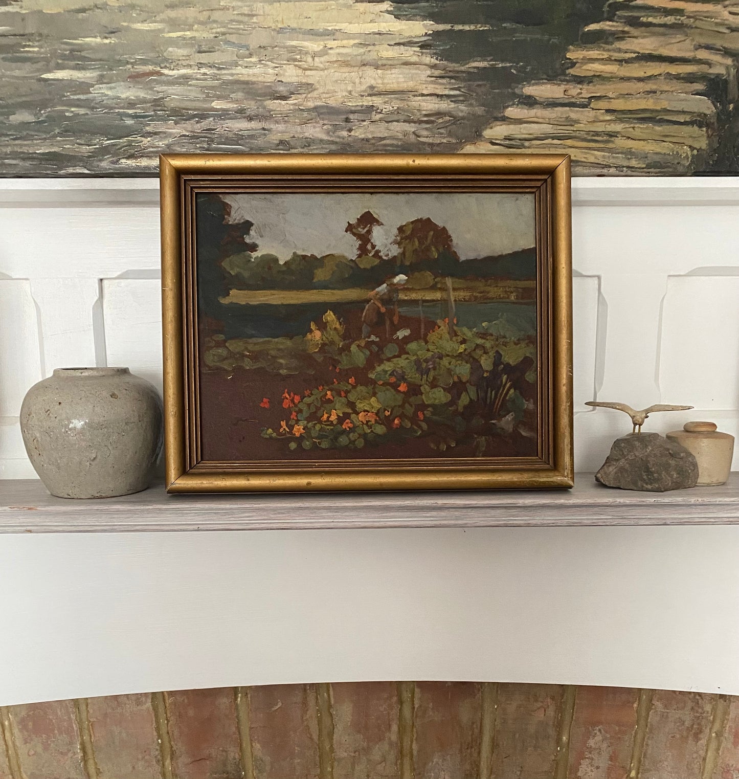 Lady in the Garden 1936 Oil Painting