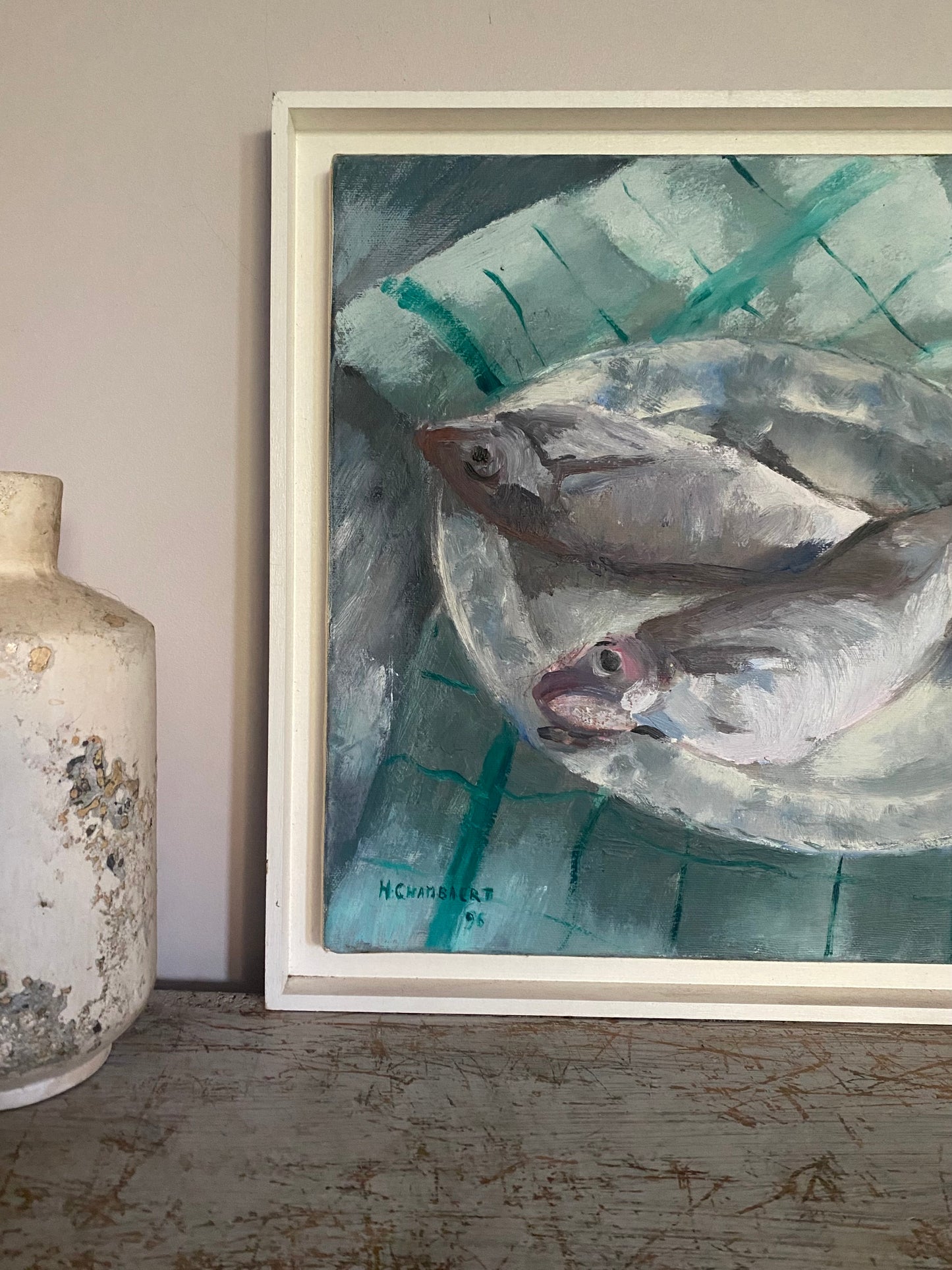 Fish on a Plate Oil Painting