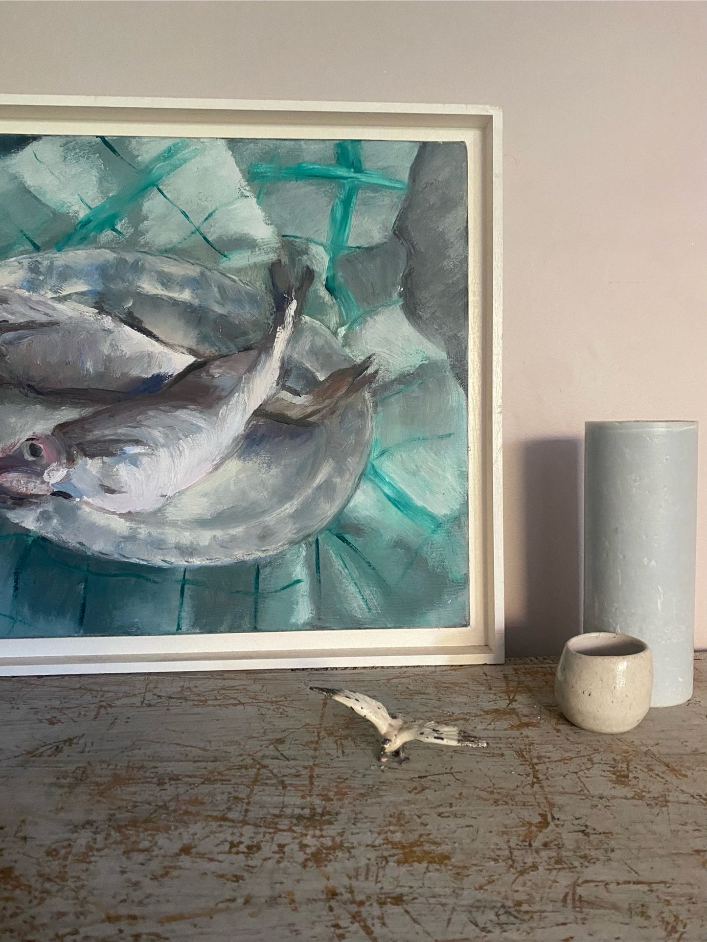 Fish on a Plate Oil Painting