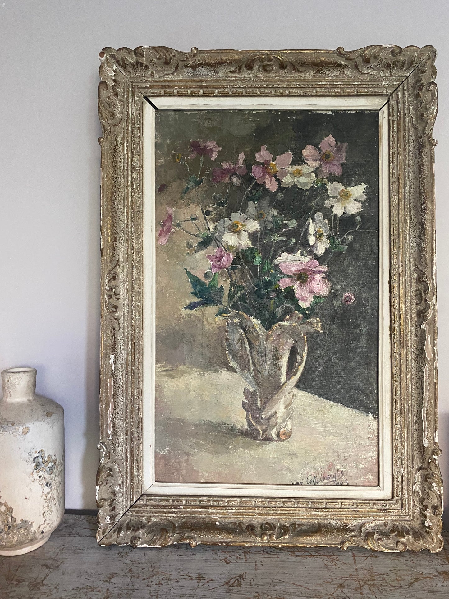 Virgi Cokelberghs Nature Morte Fleurs Oil Painting