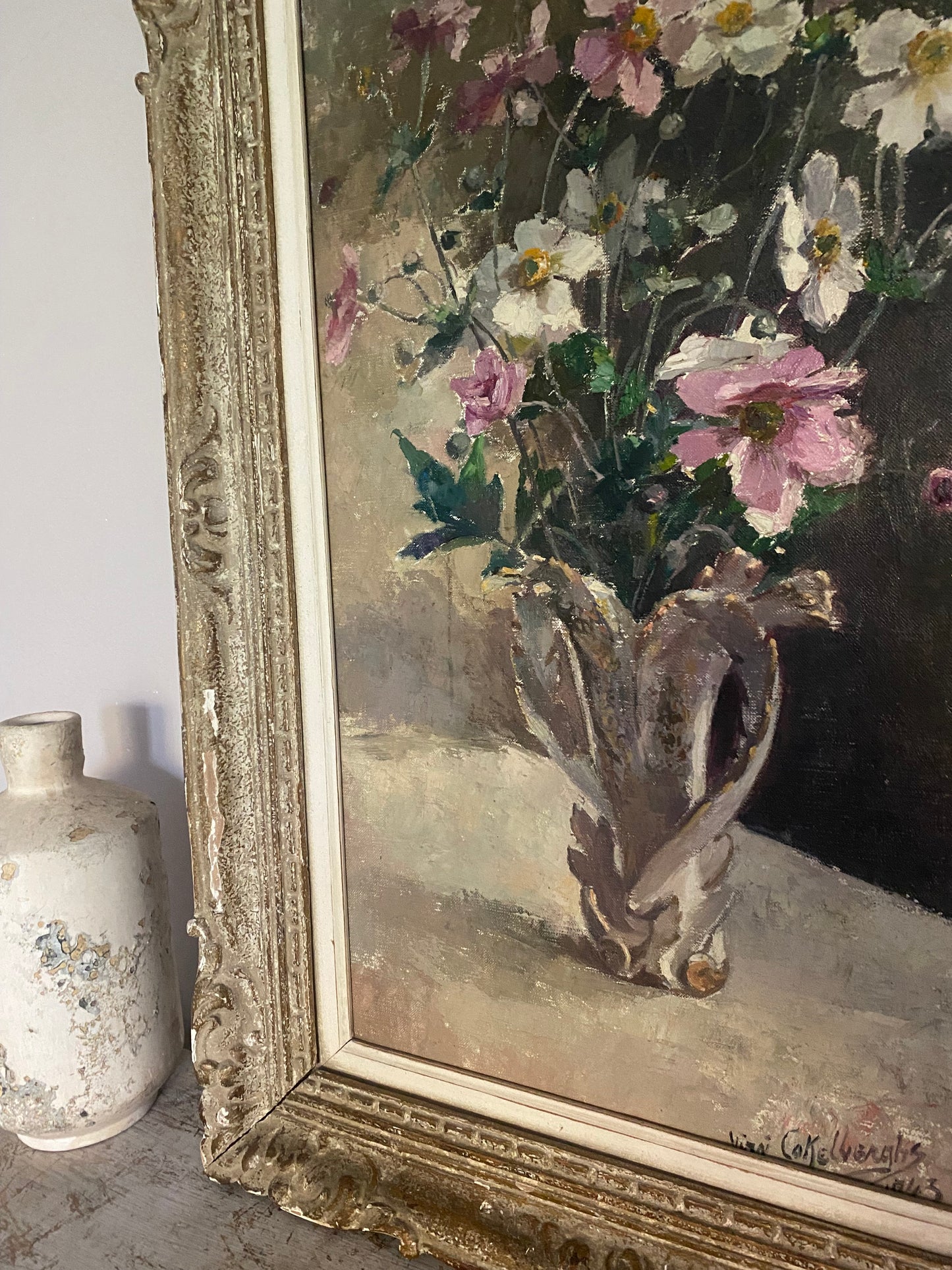 Virgi Cokelberghs Nature Morte Fleurs Oil Painting