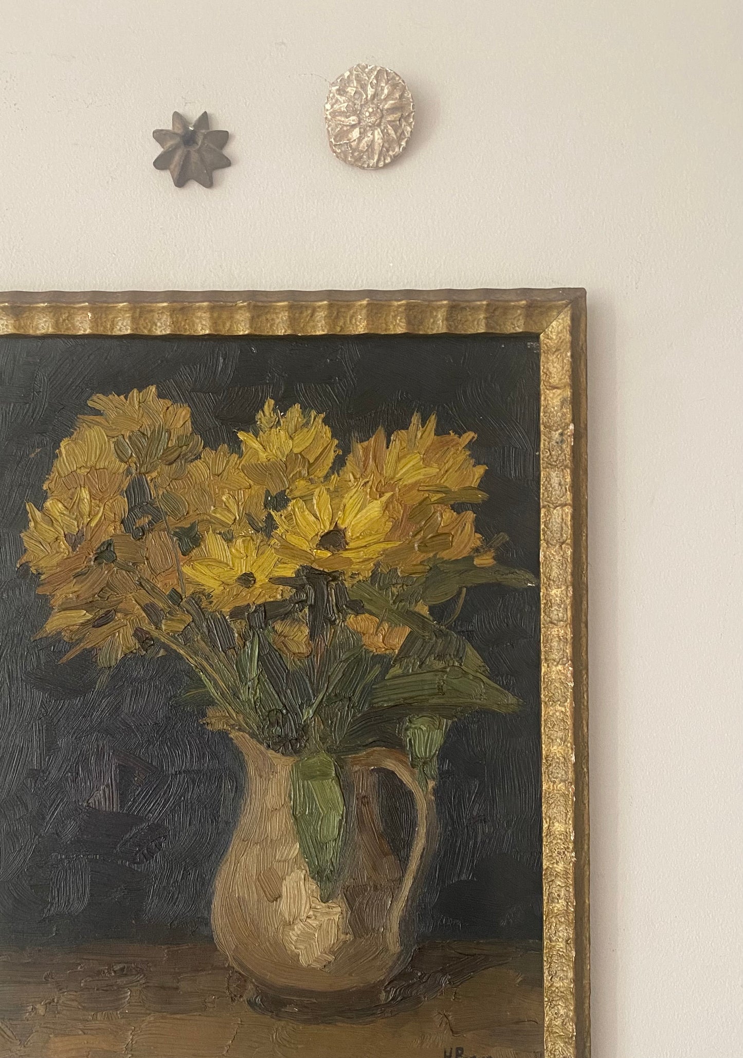 Yellow Flowers in a Vase Oil Painting 1929