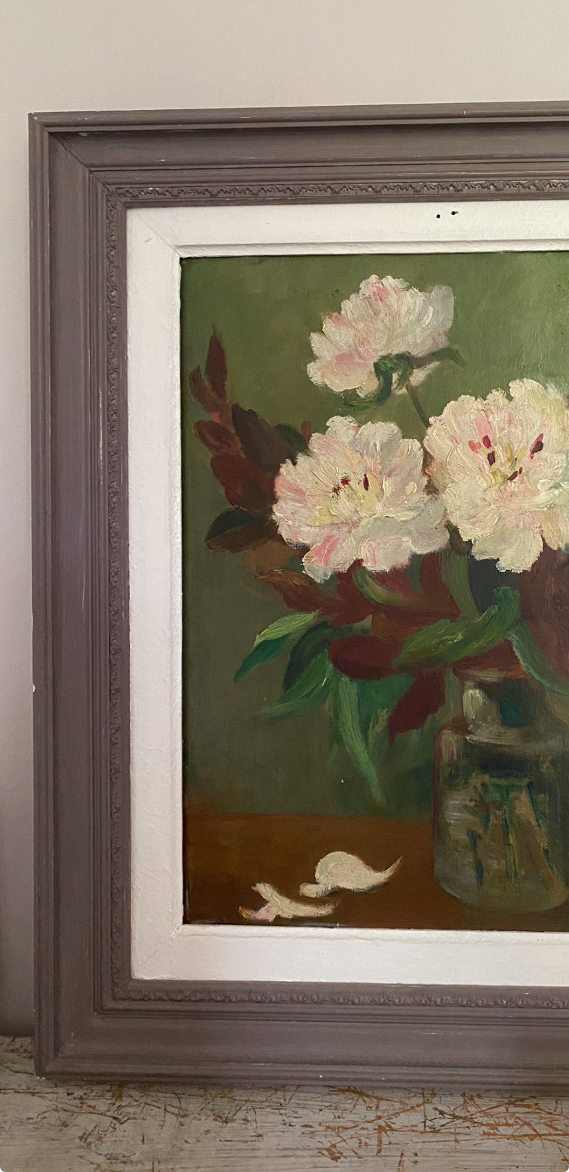 Peonies Floral with Love Oil Painting