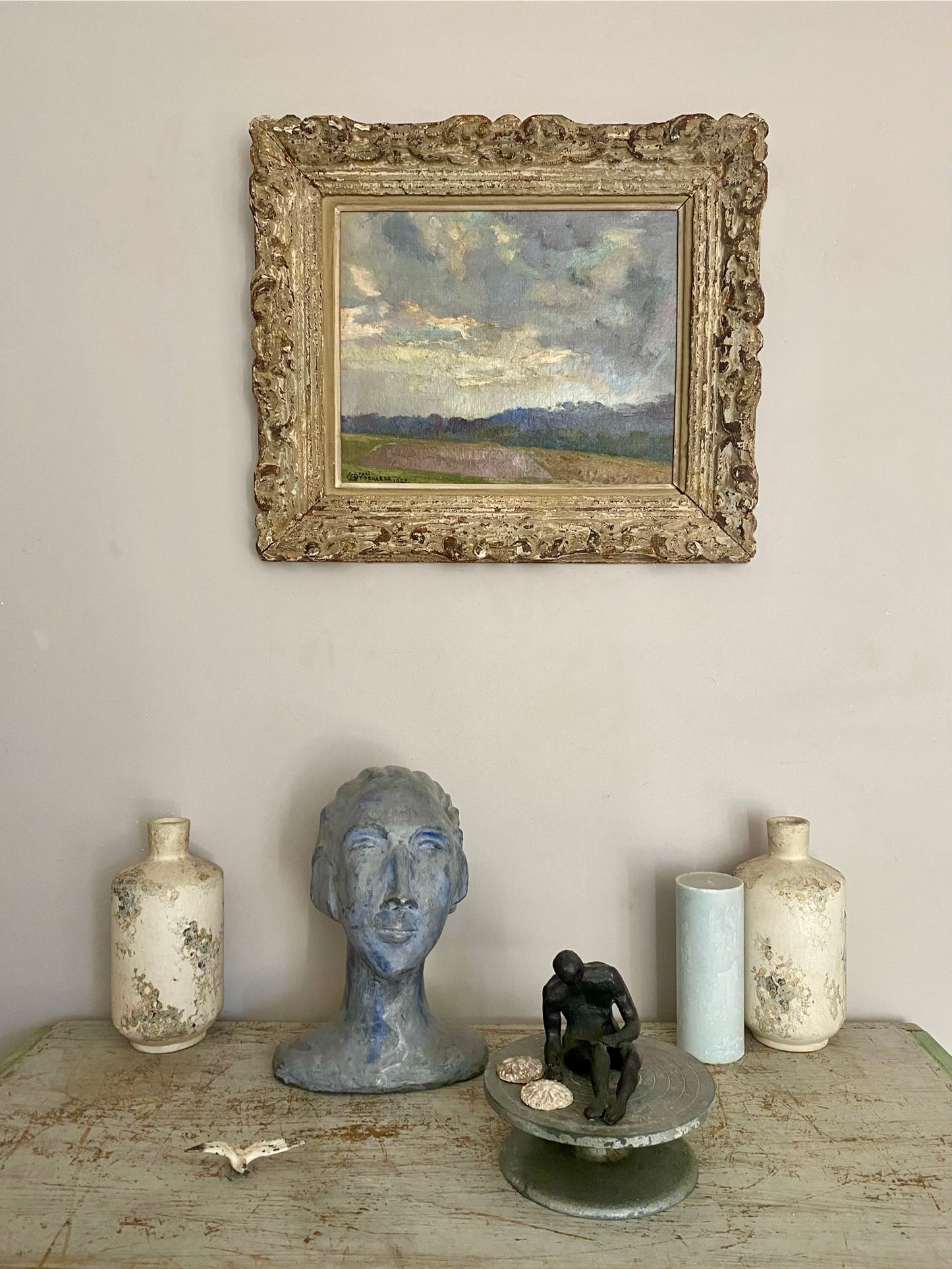 Henri Ottenacre Landscape 1935 Oil Painting