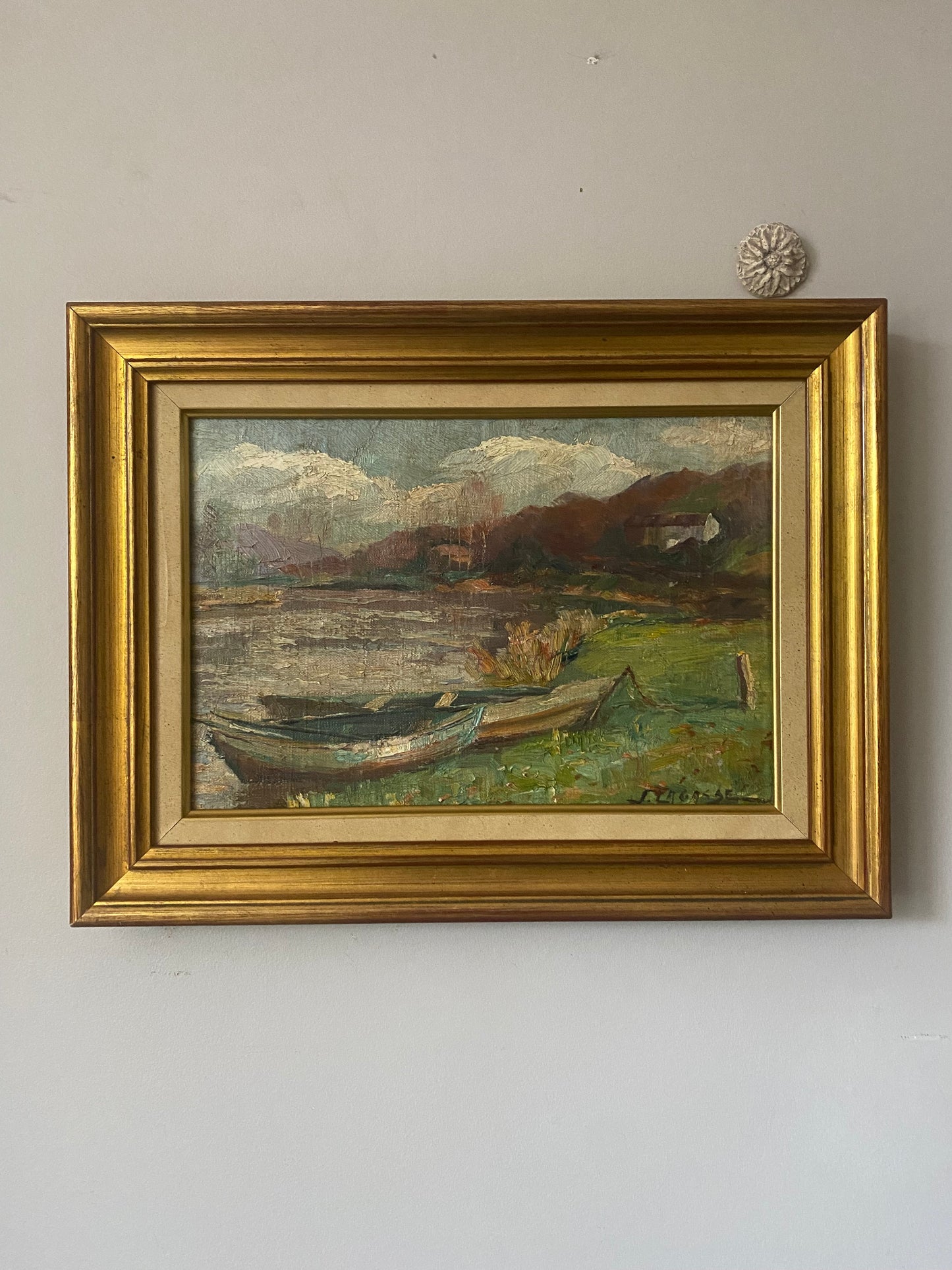 A View from the Bank Oil Painting on Canvas