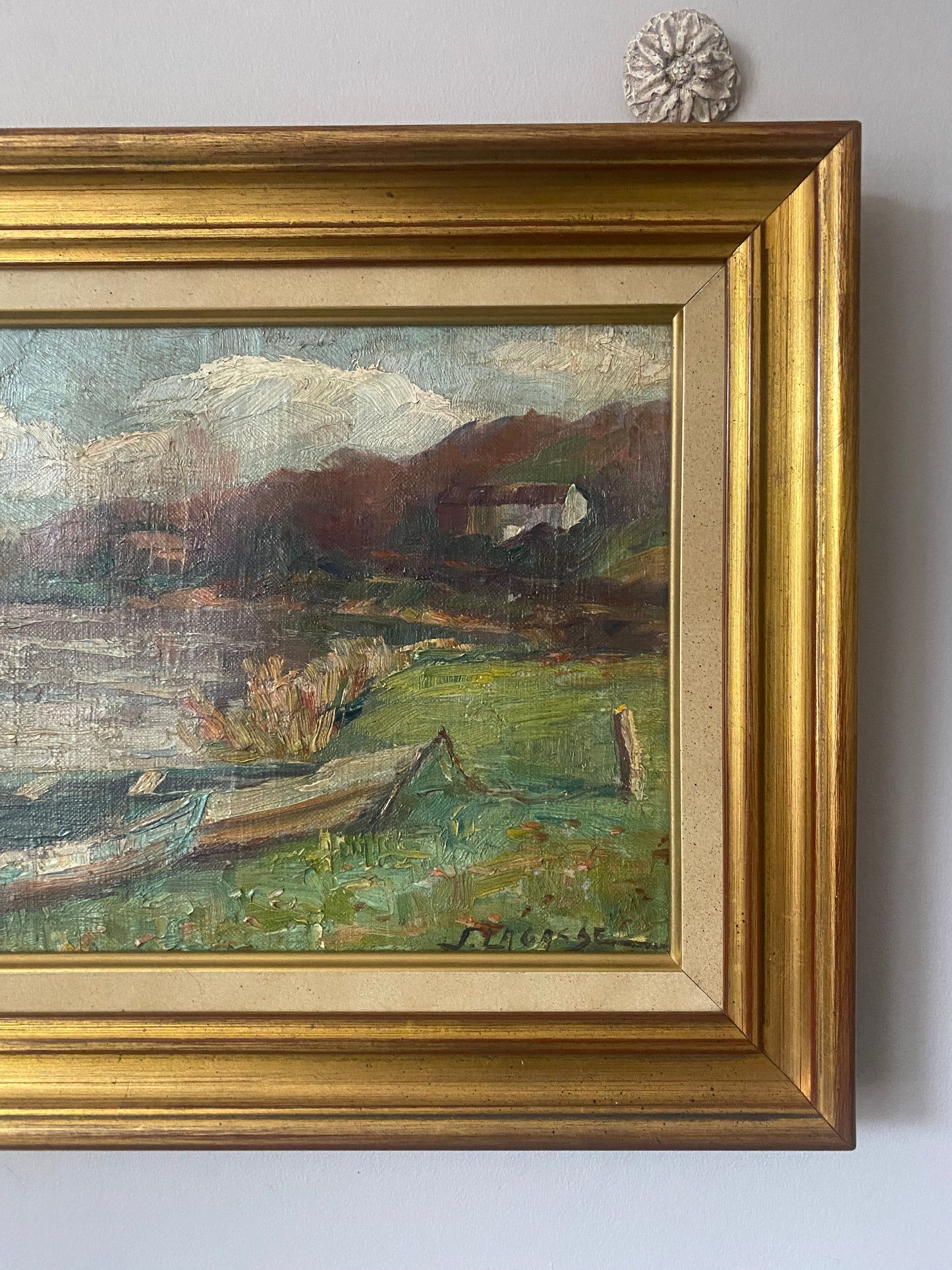 A View from the Bank Oil Painting on Canvas